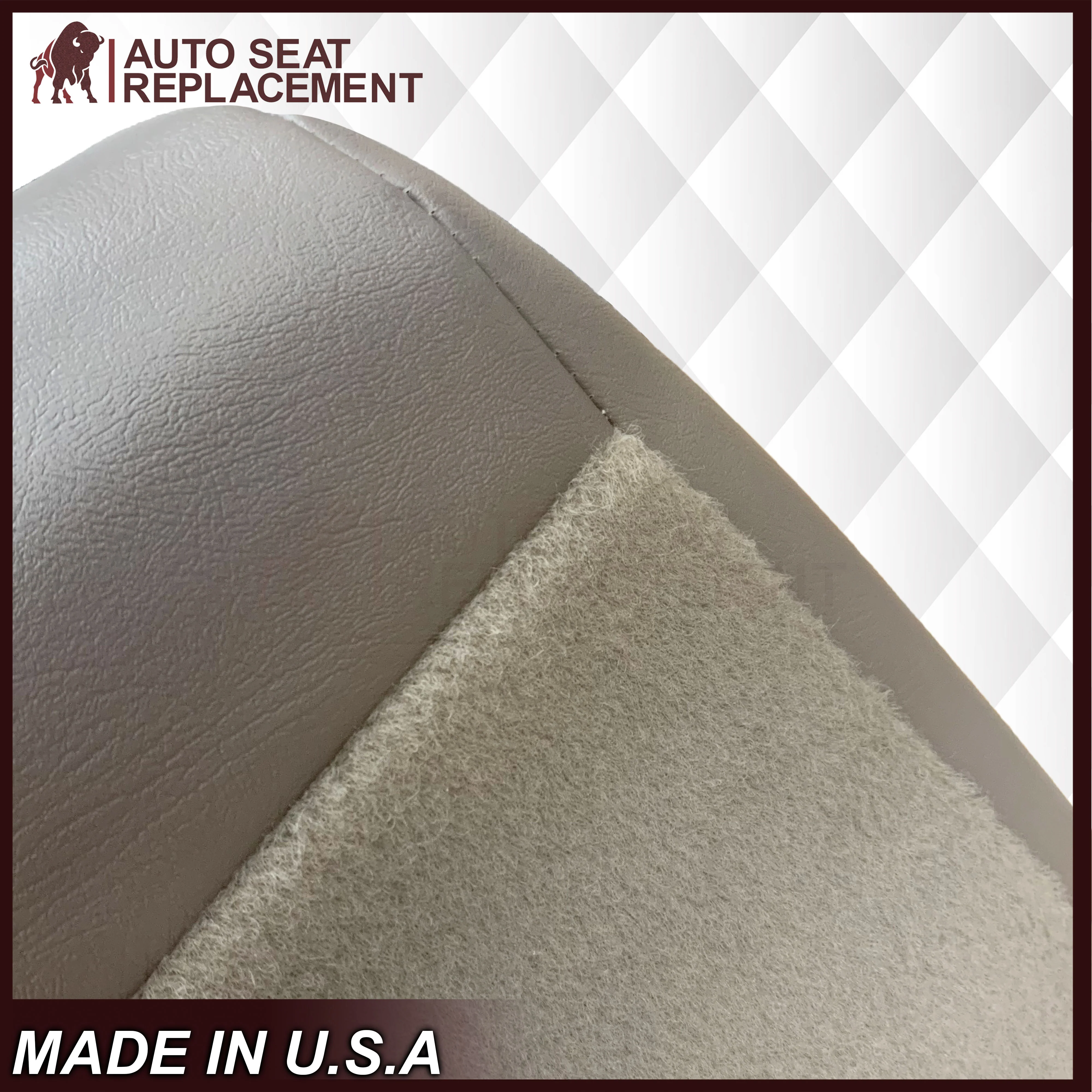 1987-1993 Dodge Pickup Bench Replacement Leather Or Synthetic Leather Seat Covers In Gray - Image 2