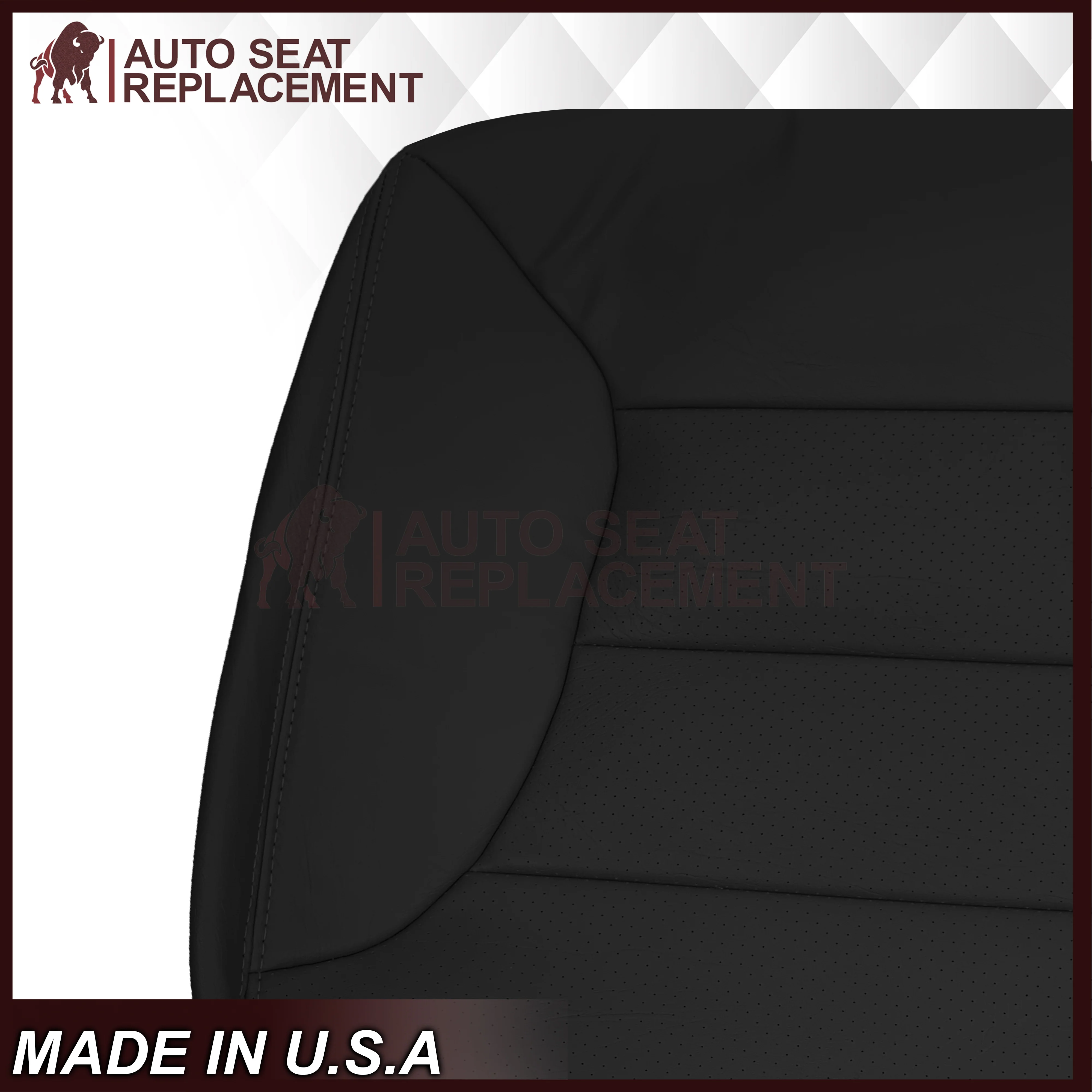 1992 - 1996 Ford Bronco Eddie Bauer Second Row Synthetic Leather Seat Cover In Black - Image 6