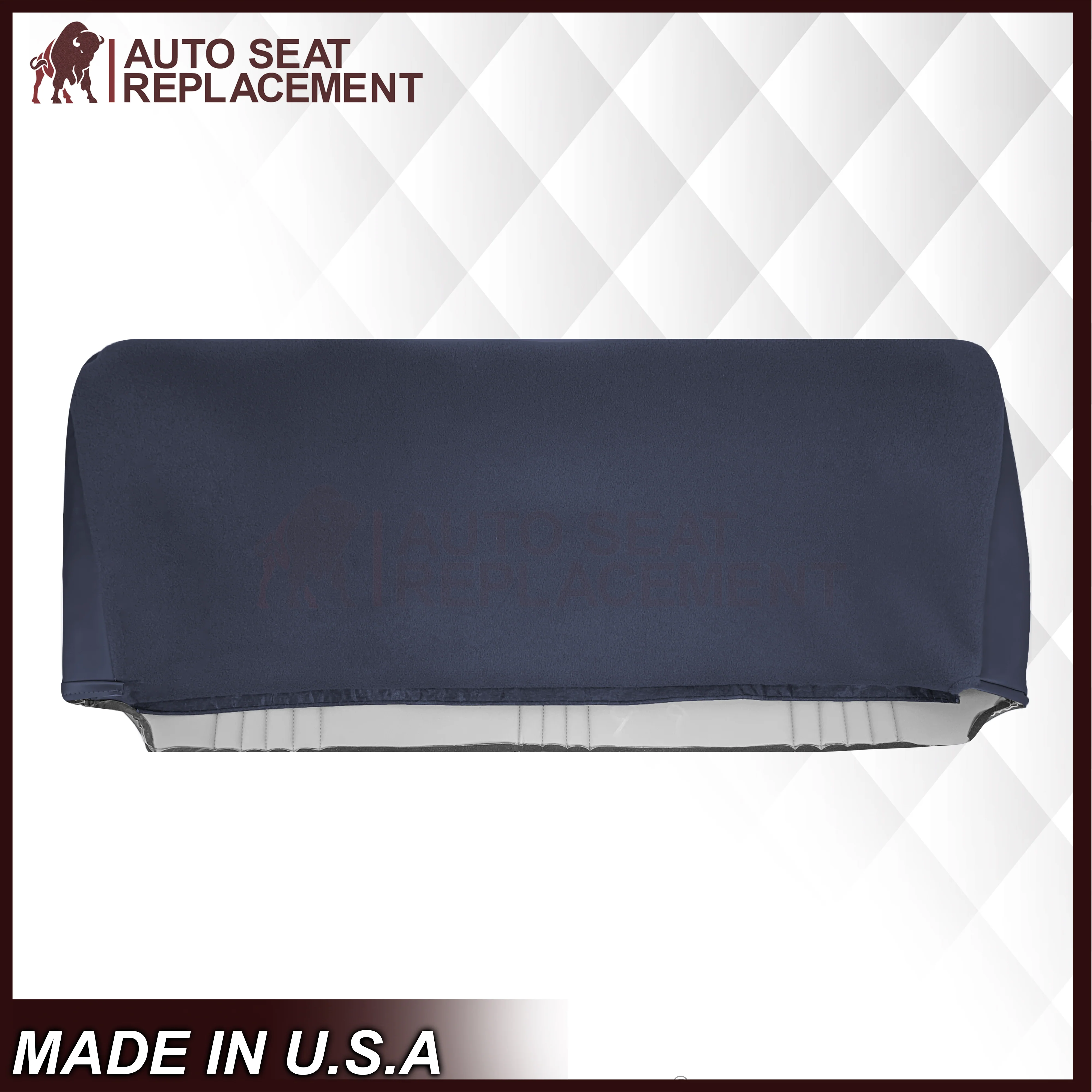 1995-1999 Chevy Silverado & Cheyenne W/T Base Work Truck Replacement Vinyl Bottom or Lean Back Bench Seat Covers: Navy Blue - Image 5