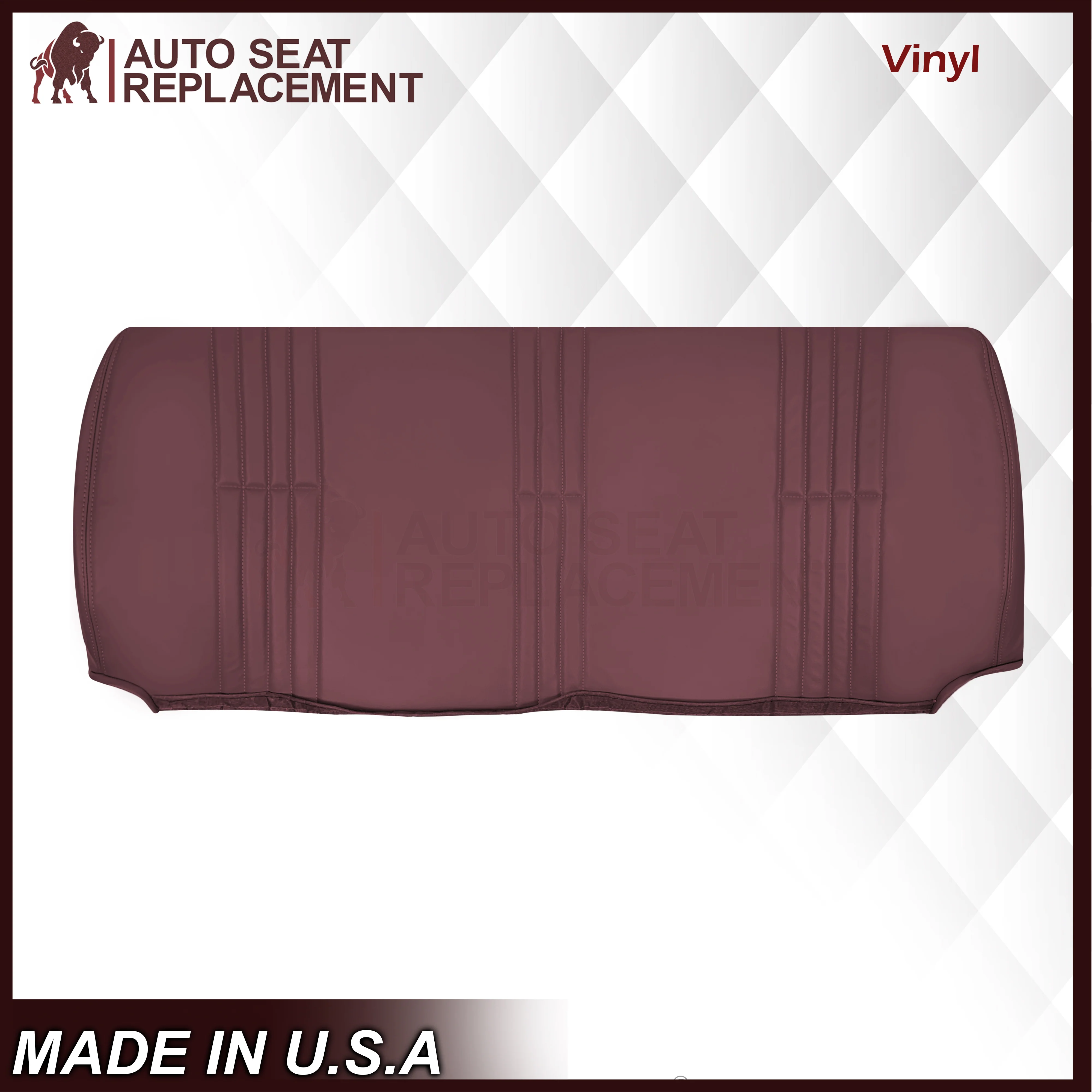 1995-1999 Chevy Silverado & Cheyenne W/T Base Work Truck Replacement Vinyl Bottom or Lean Back Bench Seat Covers: Ruby Red/Burgundy - Image 6
