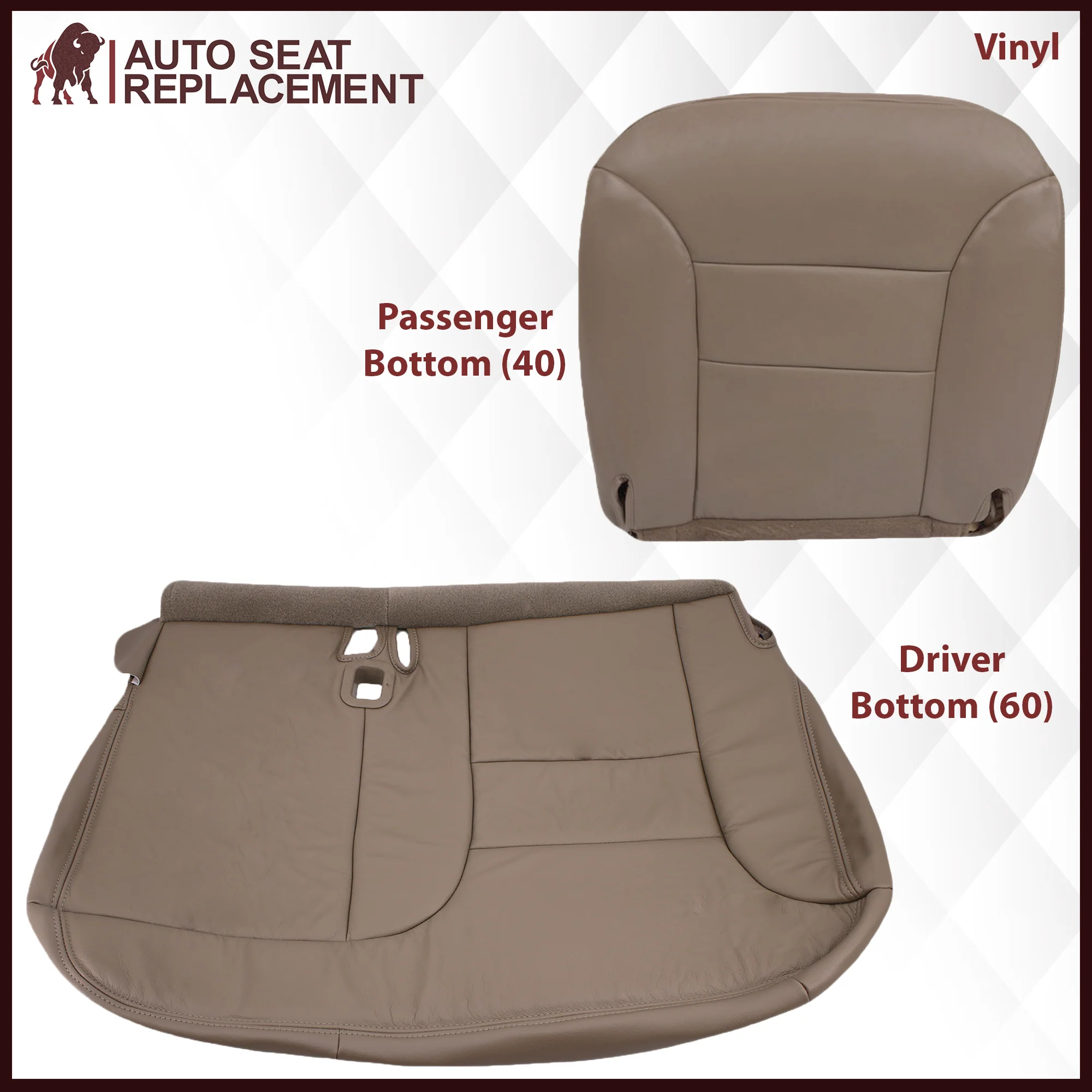 1995-1999 Chevy Tahoe/Suburban/Silverado Seat Cover in Tan (60/40 Bench Bottoms): Choose your options - Image 21