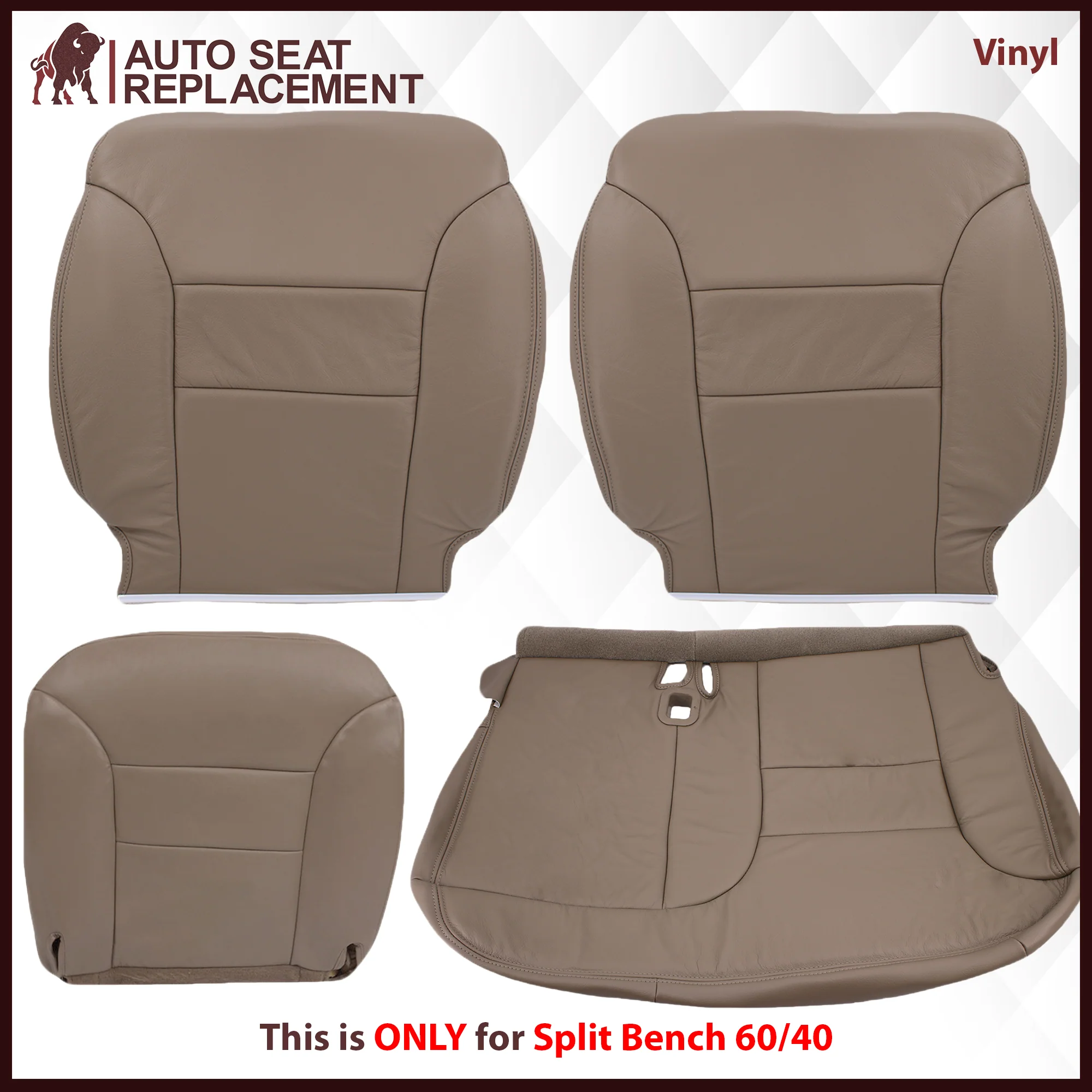 1995-1999 Chevy Tahoe/Suburban/Silverado Seat Cover in Tan (60/40 Bench Bottoms): Choose your options - Image 23