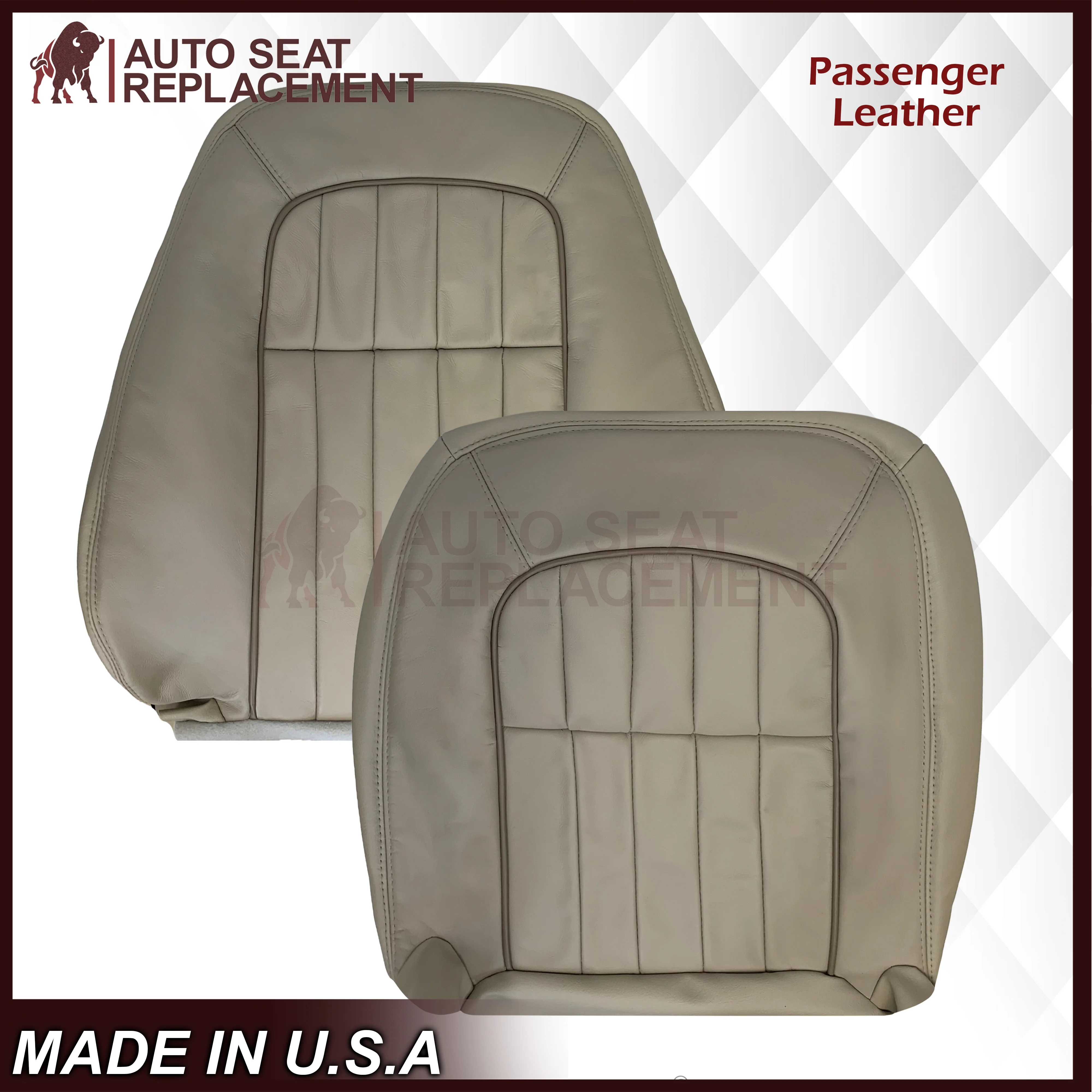 1997 - 2003 Jaguar XJ8, XJ6 4-Door L6 Genuine Leather OR Synthetic Leather Seat Covers In Oatmeal (Beige) - Image 11