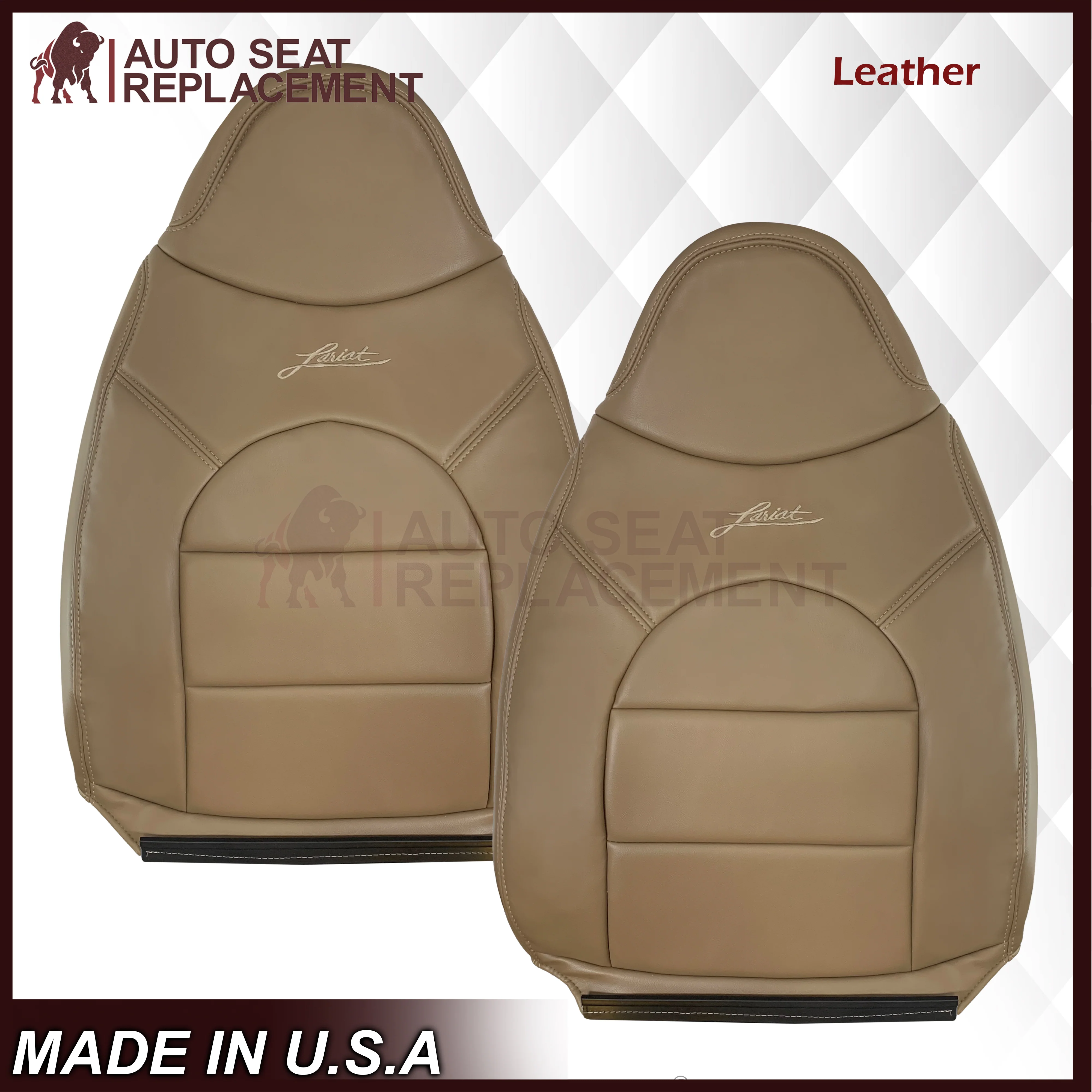 1998-1999 Ford F250 F350 Lariat Super Duty Replacement Seat Cover In Prairie "Tan" - Image 18