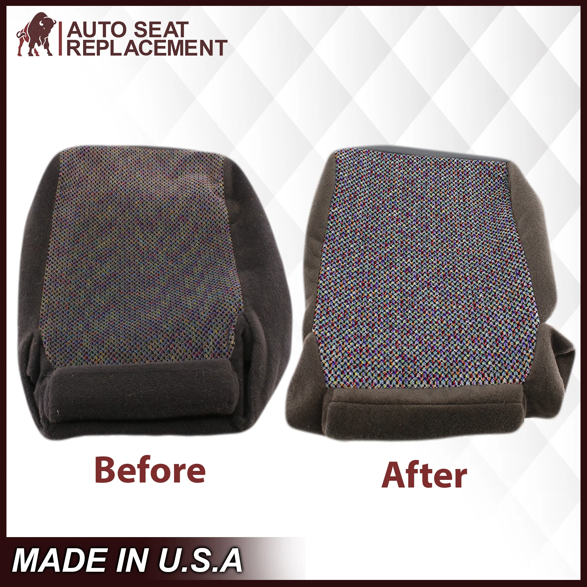 1998-2001 Dodge Ram 1500 SLT Laramie Baby Seat Cover in Agate Dark Gray Cloth: Choose From Variation - Image 3