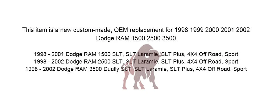 1998-2002 Dodge Ram 1500 2500 3500 (Backrest Without Logo): Choose From Variation - Image 5