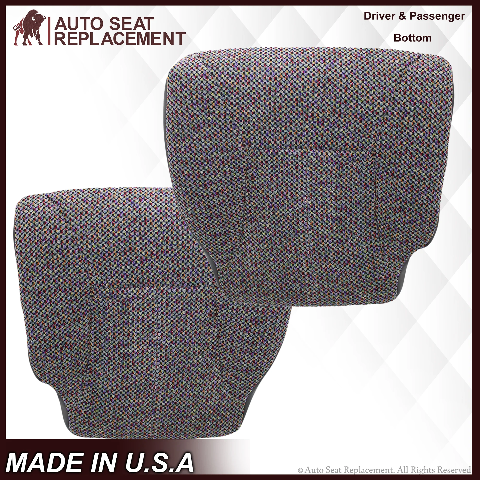 1998-2002 Dodge Ram 1500 2500 3500 SLT Laramie Seat Cover in Cloth with Dark Gray skirt : Choose From Variation - Image 8