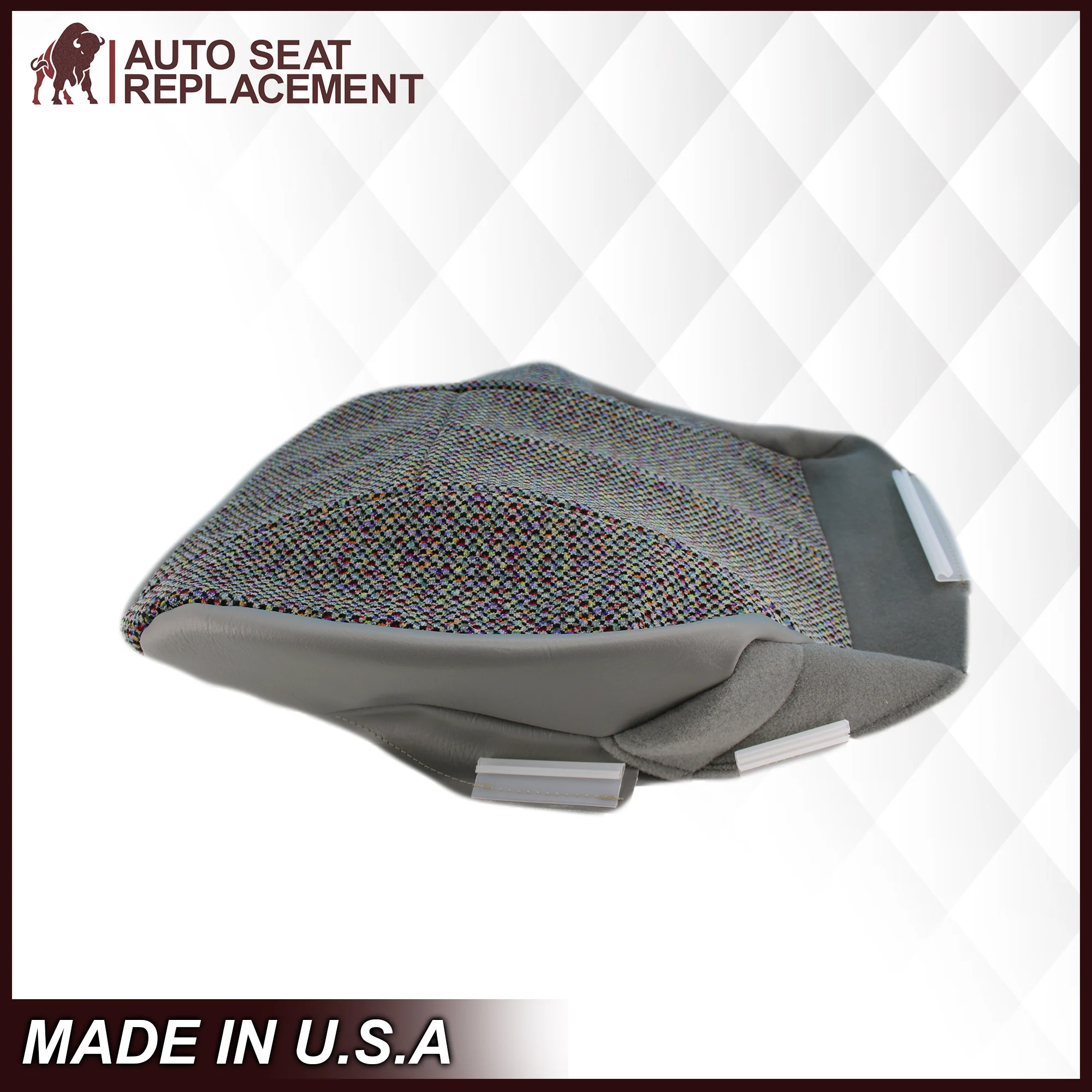 1998-2002 Dodge Ram 1500 2500 3500 SLT Laramie Seat Cover in Cloth with Mist Gray skirt: Choose From Variation - Image 11