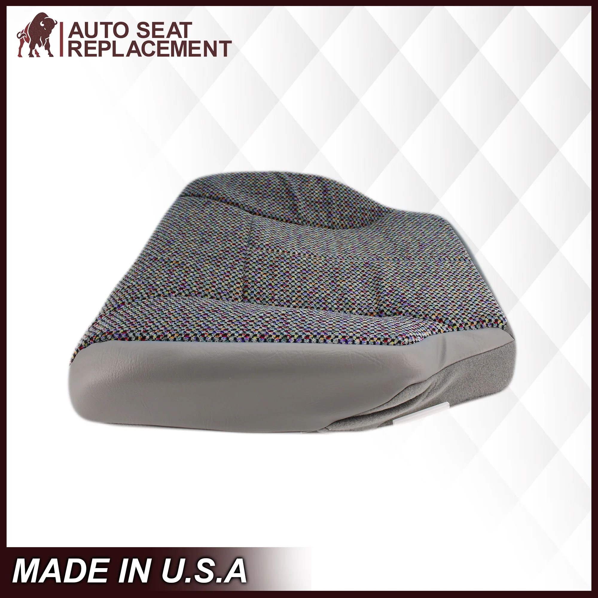 1998-2002 Dodge Ram 1500 2500 3500 SLT Laramie Seat Cover in Cloth with Mist Gray skirt: Choose From Variation - Image 13