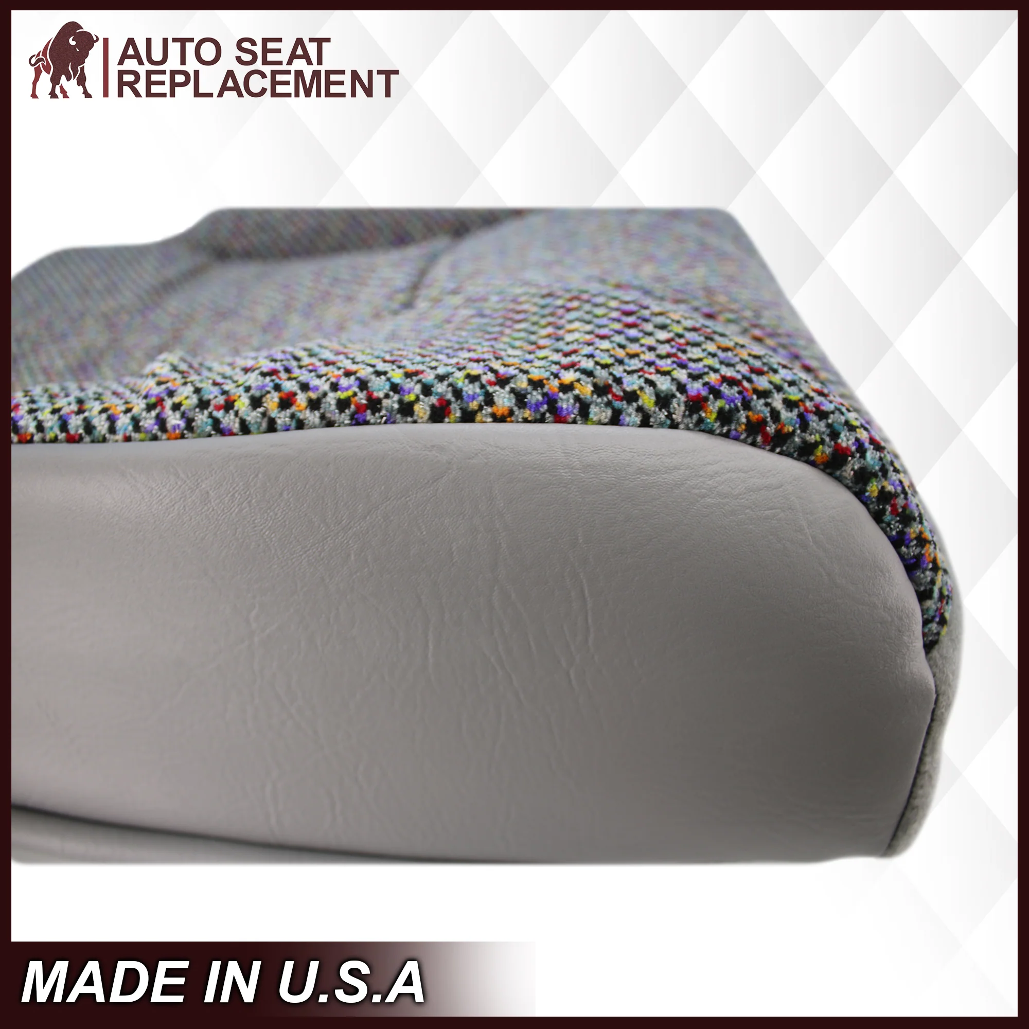 1998-2002 Dodge Ram 1500 2500 3500 SLT Laramie Seat Cover in Cloth with Mist Gray skirt: Choose From Variation - Image 3
