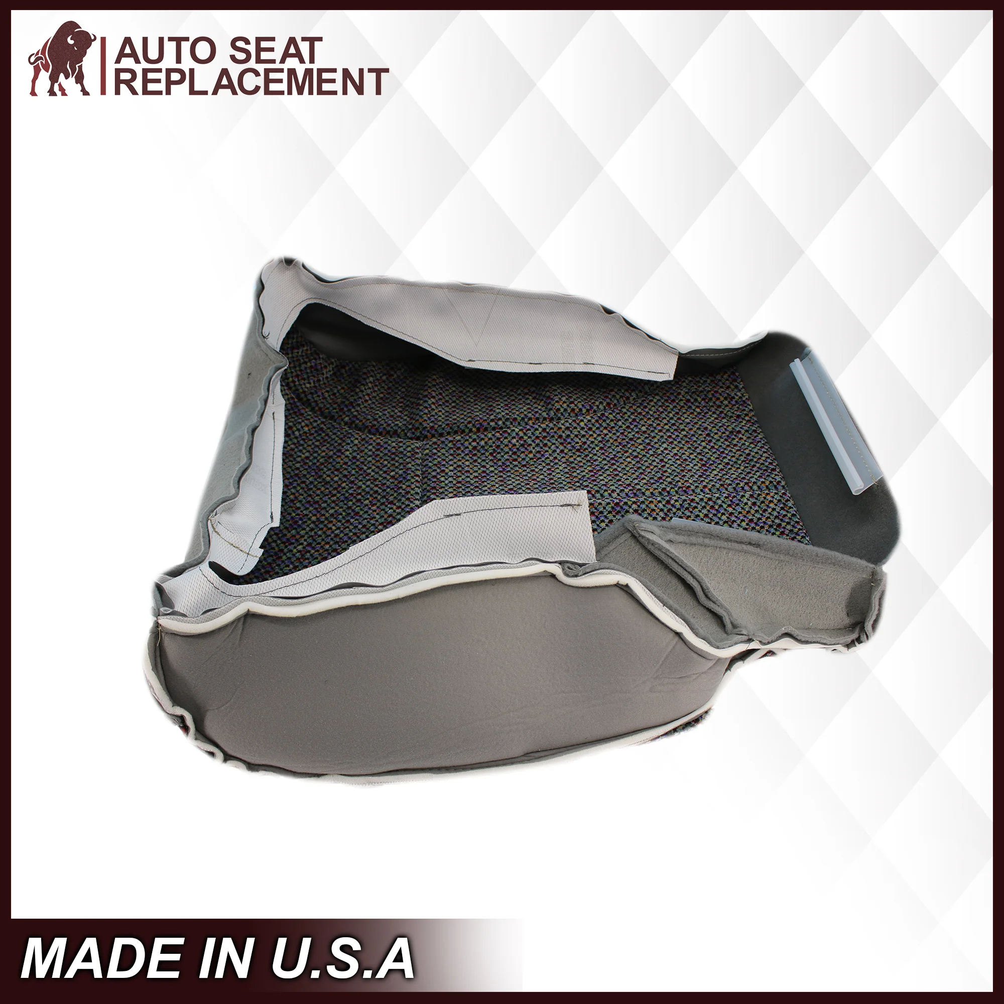 1998-2002 Dodge Ram 1500 2500 3500 SLT Laramie Seat Cover in Cloth with Mist Gray skirt: Choose From Variation - Image 9
