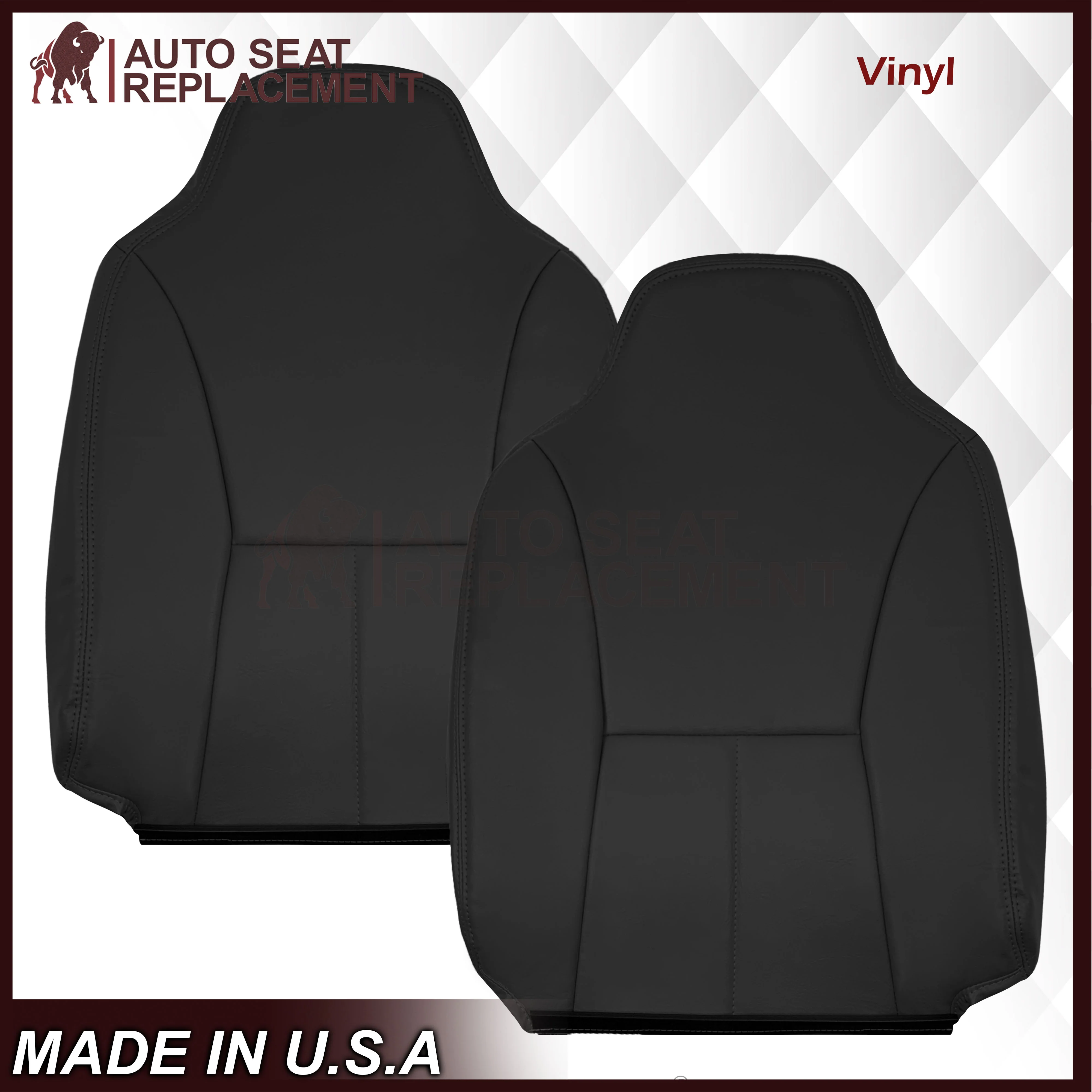 1998-2002 Dodge Ram 1500 Base Work Truck SINGLE CAB Seat Cover in Agate Very Dark Gray Vinyl - Image 21