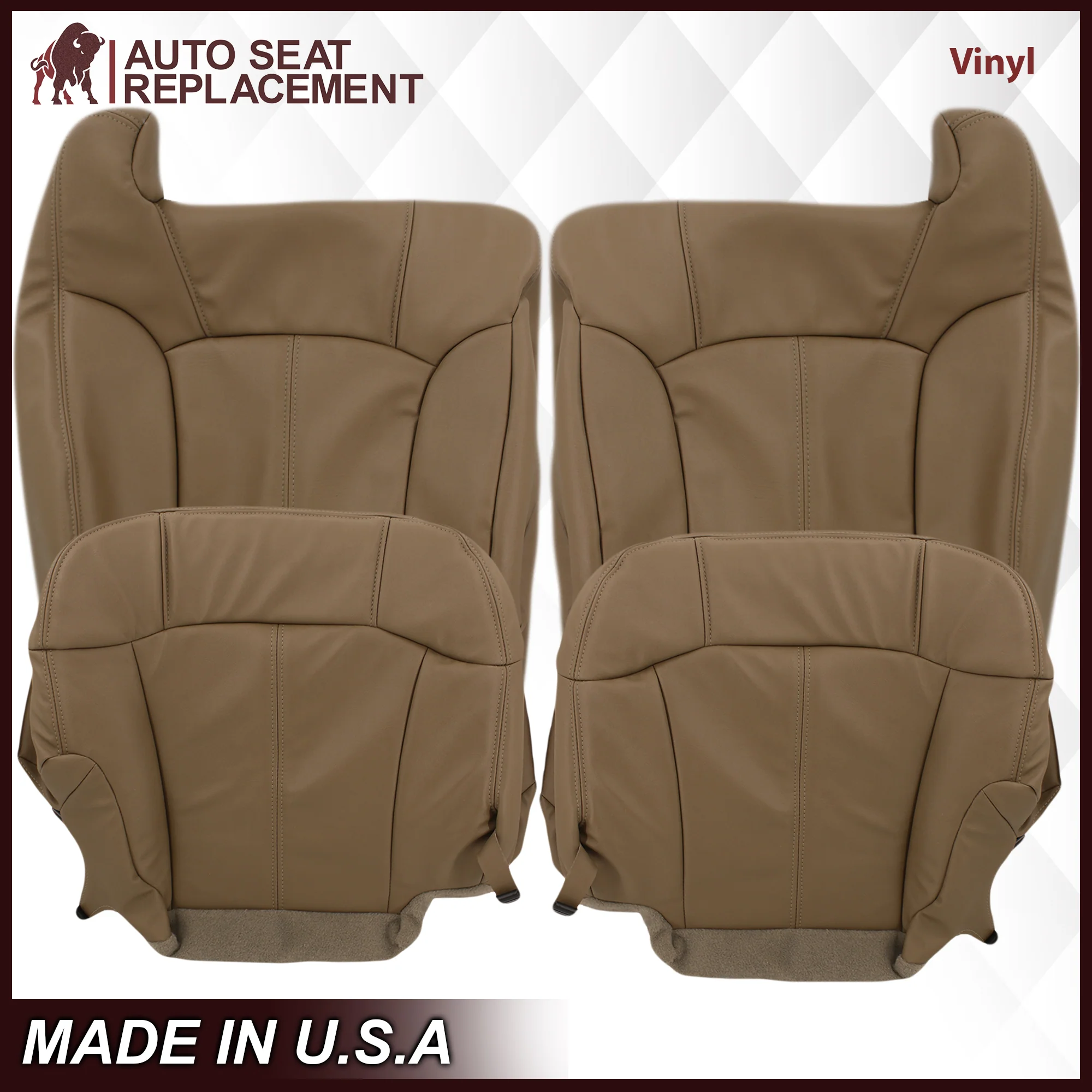 1999-2002 GMC Sierra SLT Seat Cover in Medium Dark Oak Tan (trim code 672 or 67i) - Image 16
