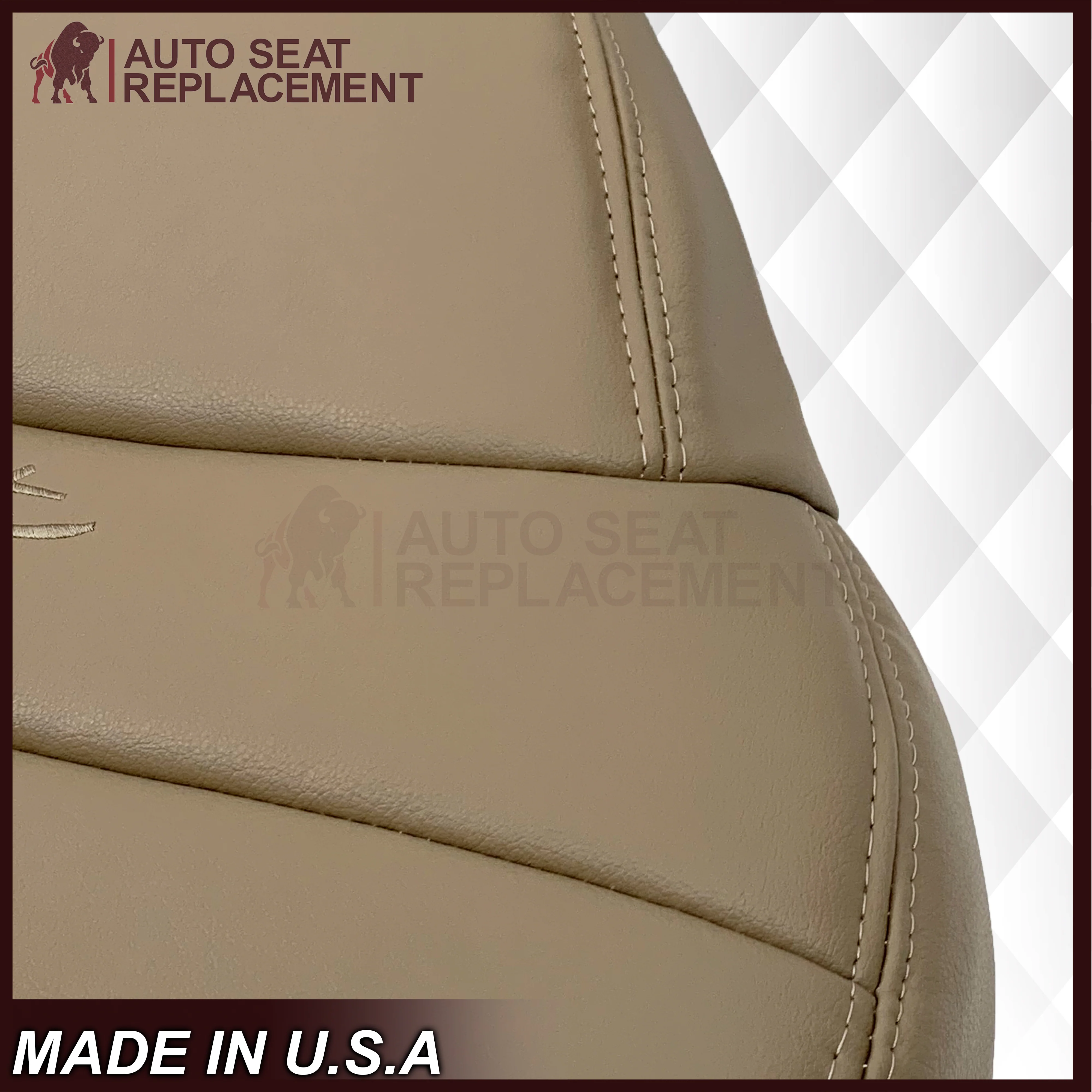 1999-2003 Ford F150 Lariat Replacement Seat Cover in Tan: Choose Leather or Vinyl - Image 12