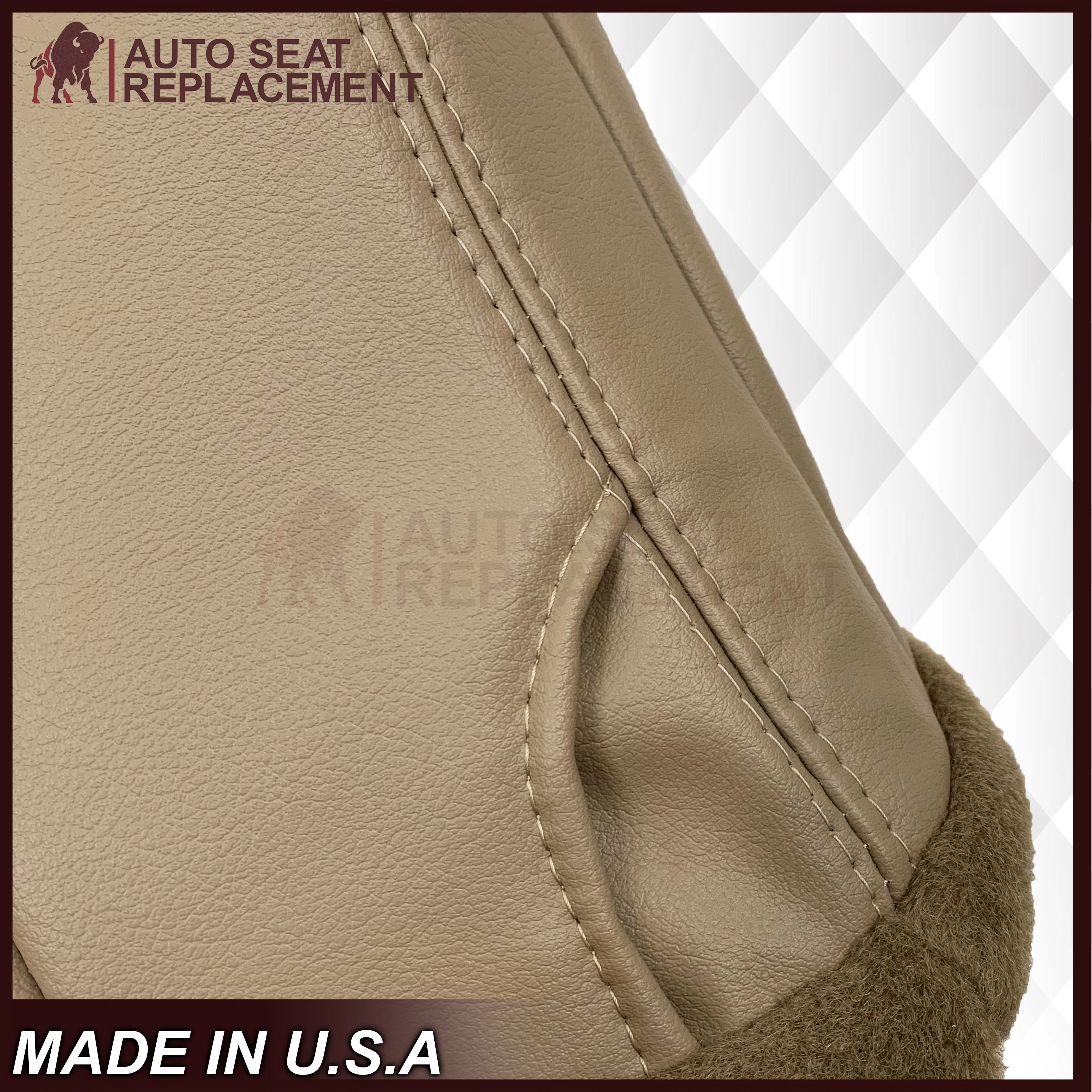 1999-2003 Ford F150 Lariat Replacement Seat Cover in Tan: Choose Leather or Vinyl - Image 22