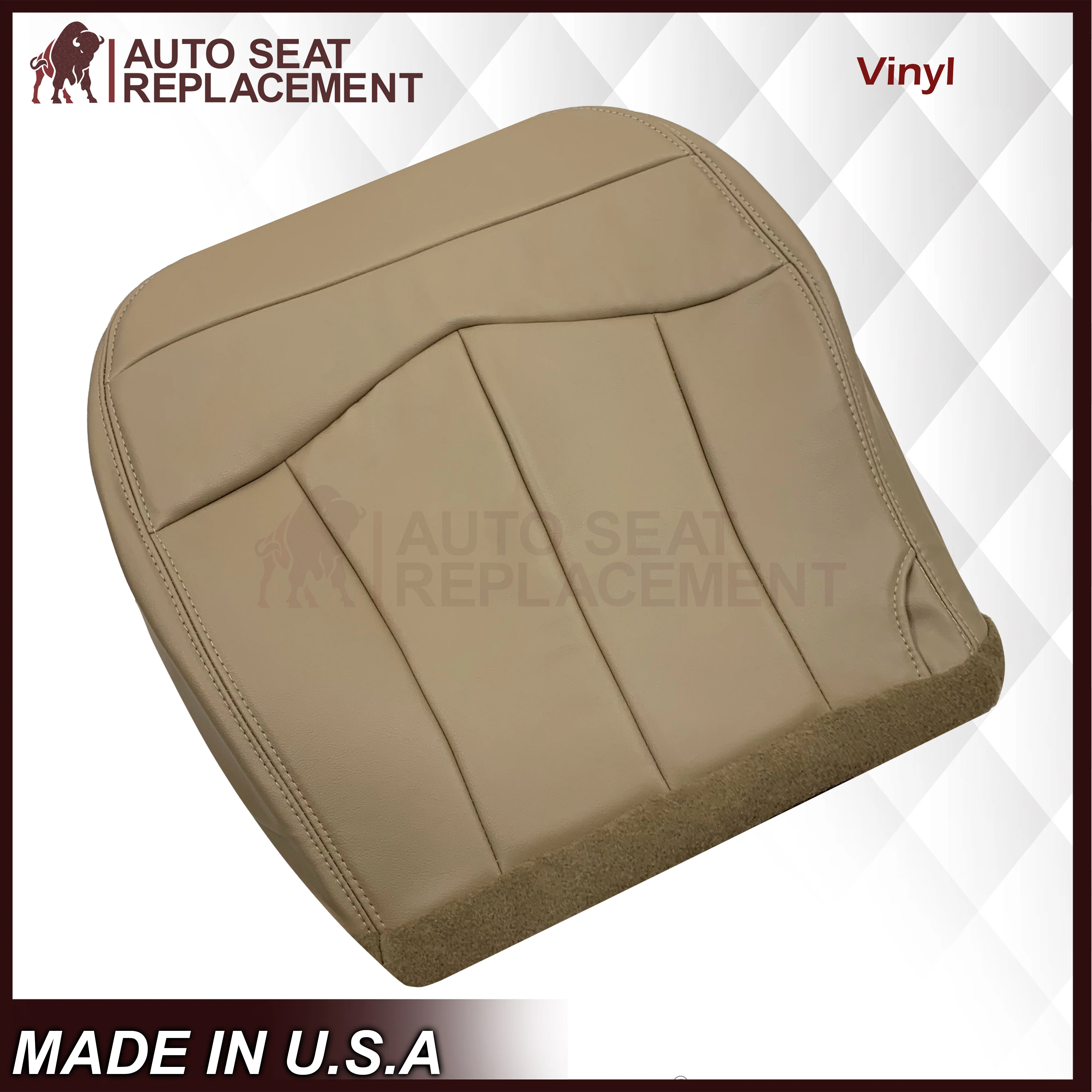 1999-2003 Ford F150 Lariat Replacement Seat Cover in Tan: Choose Leather or Vinyl - Image 3