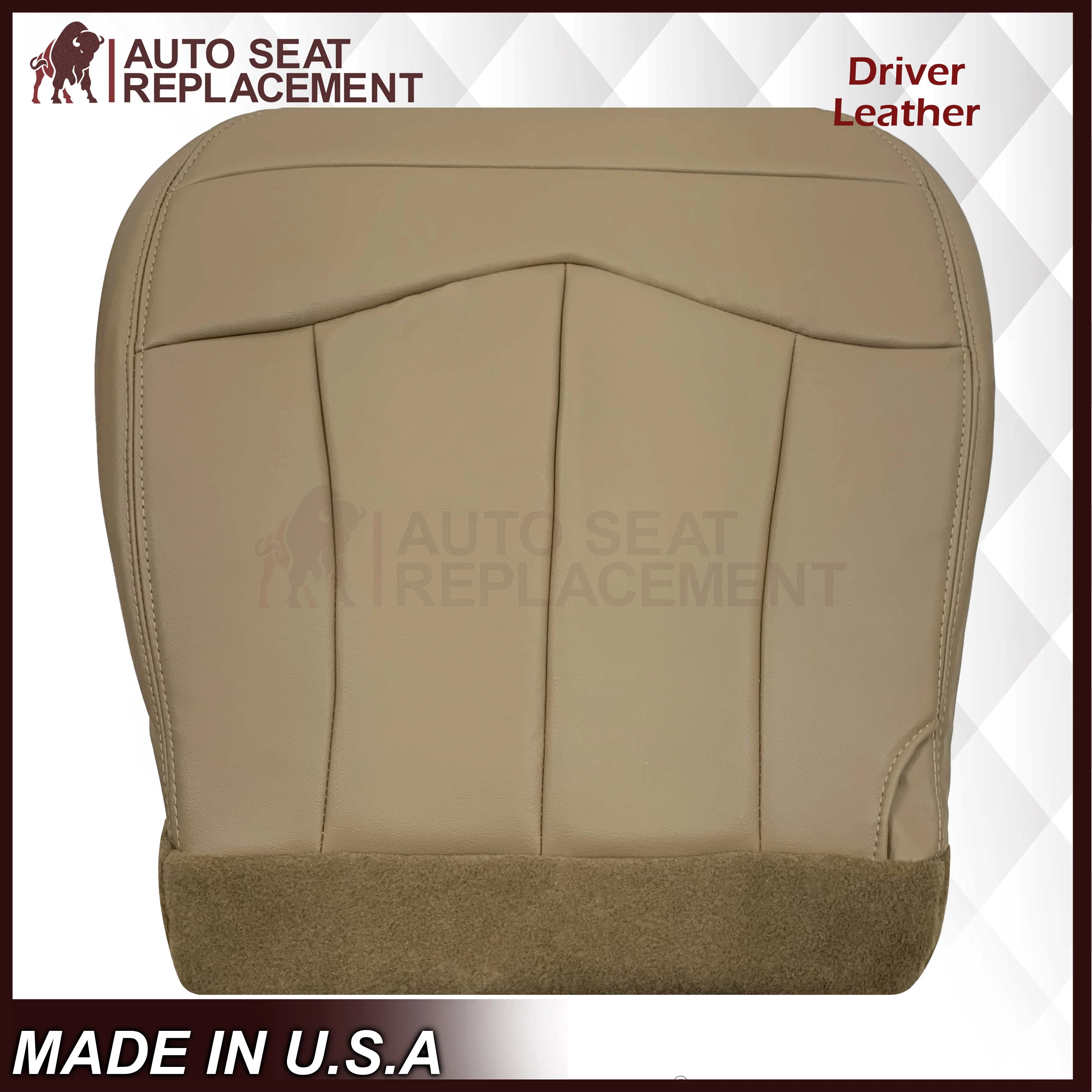 1999-2003 Ford F150 Lariat Replacement Seat Cover in Tan: Choose Leather or Vinyl - Image 5