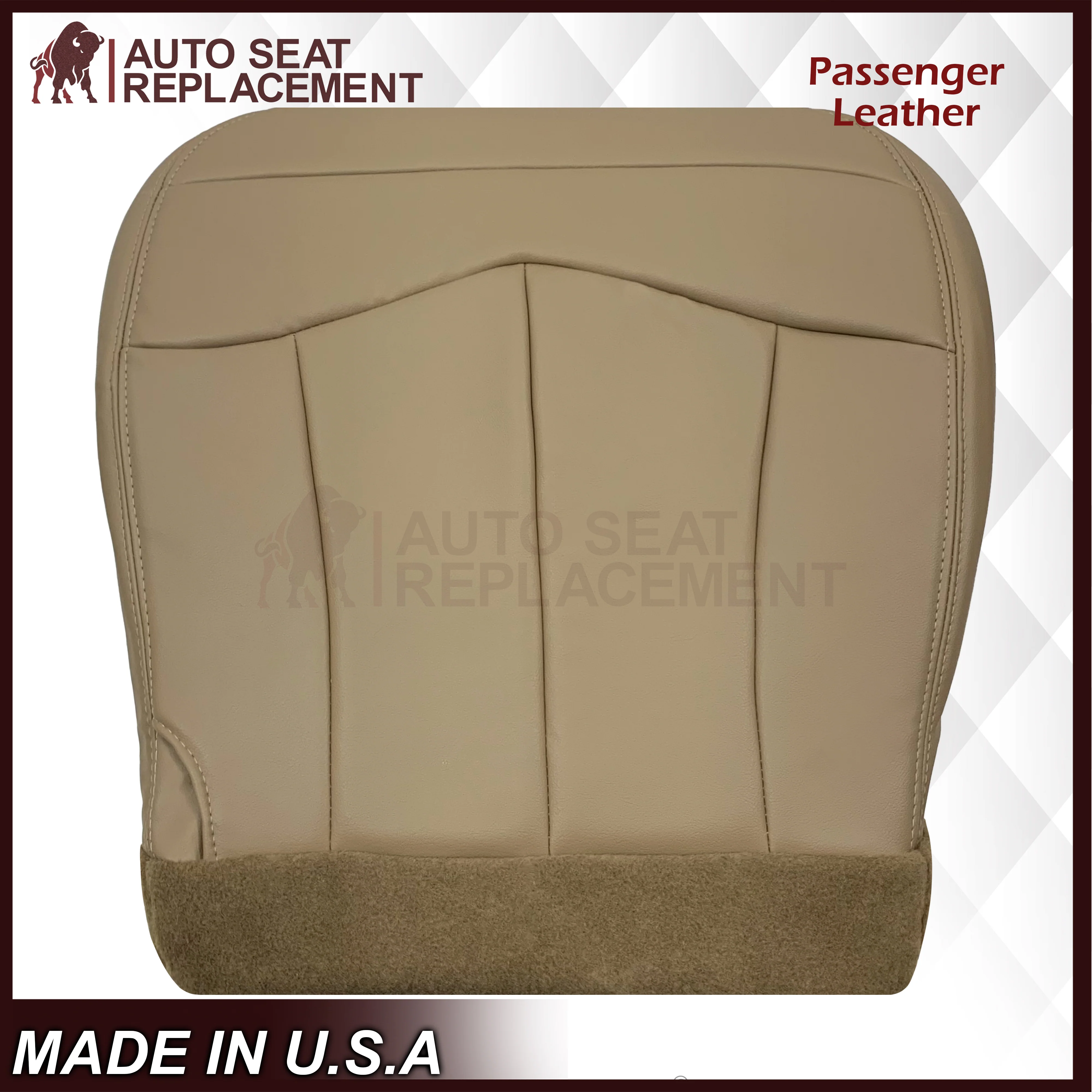 1999-2003 Ford F150 Lariat Replacement Seat Cover in Tan: Choose Leather or Vinyl - Image 7