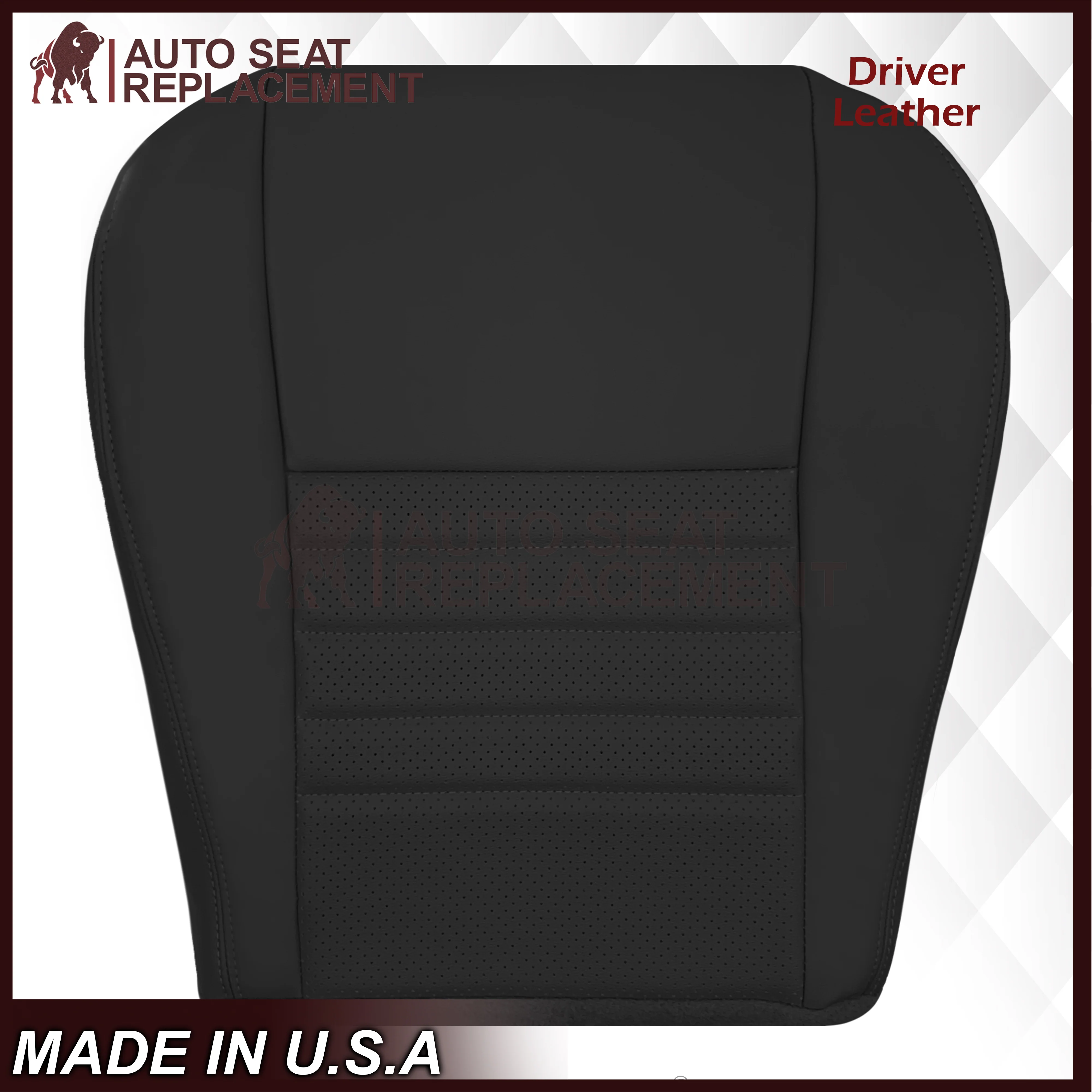1999-2004 Ford Mustang GT Convertible Replacement Seat Cover in Dark Charcoal Black: Choose From Variation - Image 3