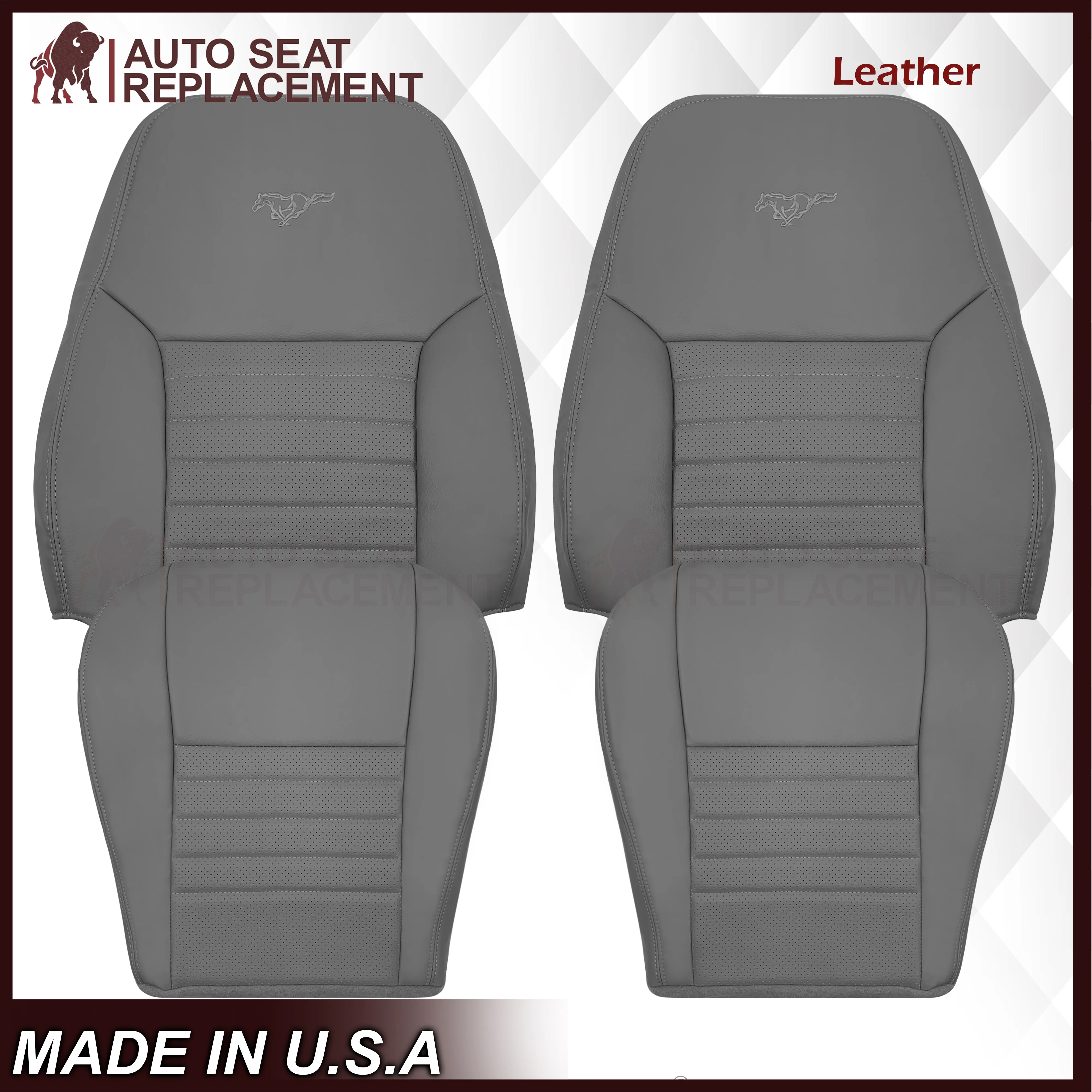 1999-2004 Ford Mustang GT Convertible Replacement Seat Cover In Medium Graphite Gray - Image 31