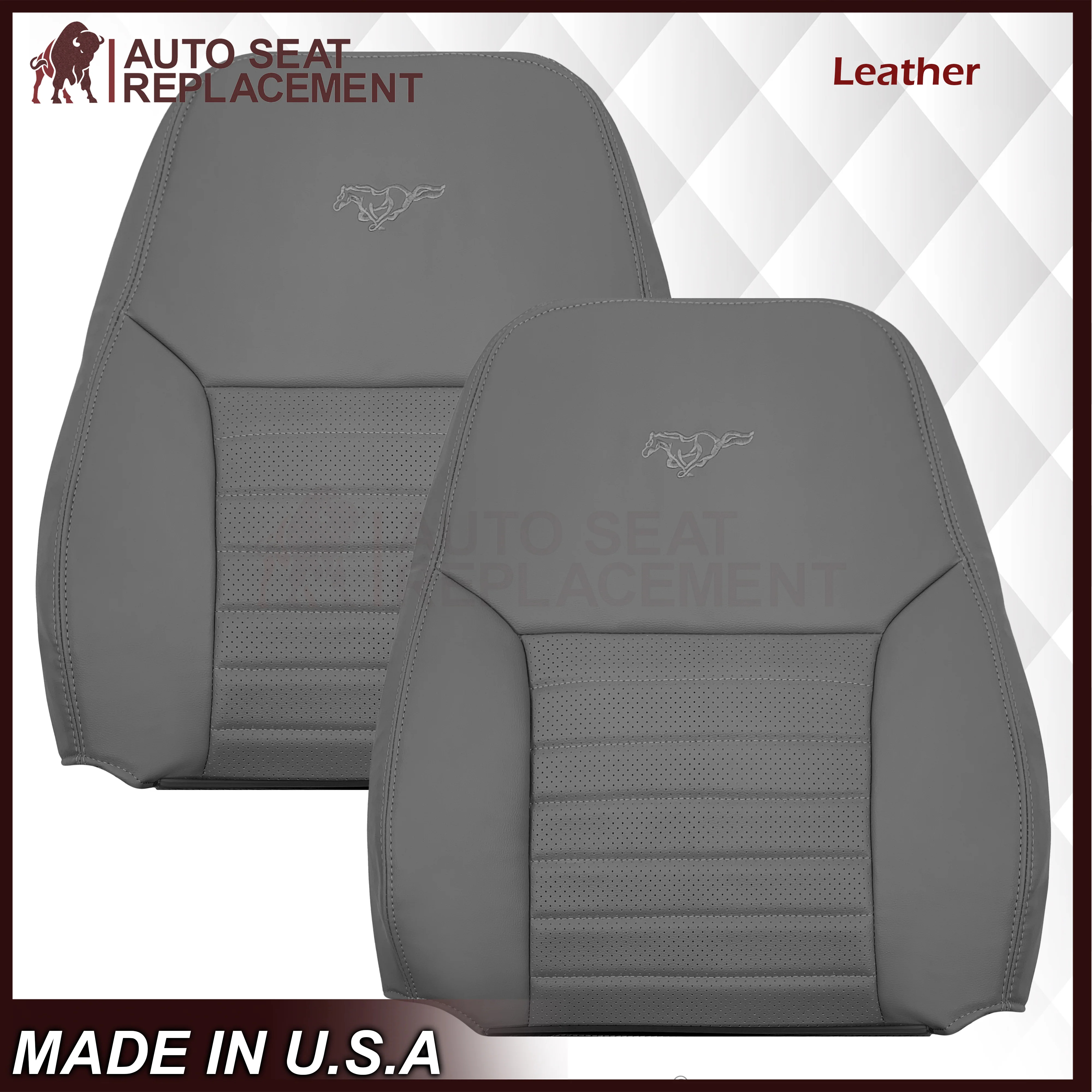 1999-2004 Ford Mustang GT Convertible Replacement Seat Cover In Medium Graphite Gray - Image 7