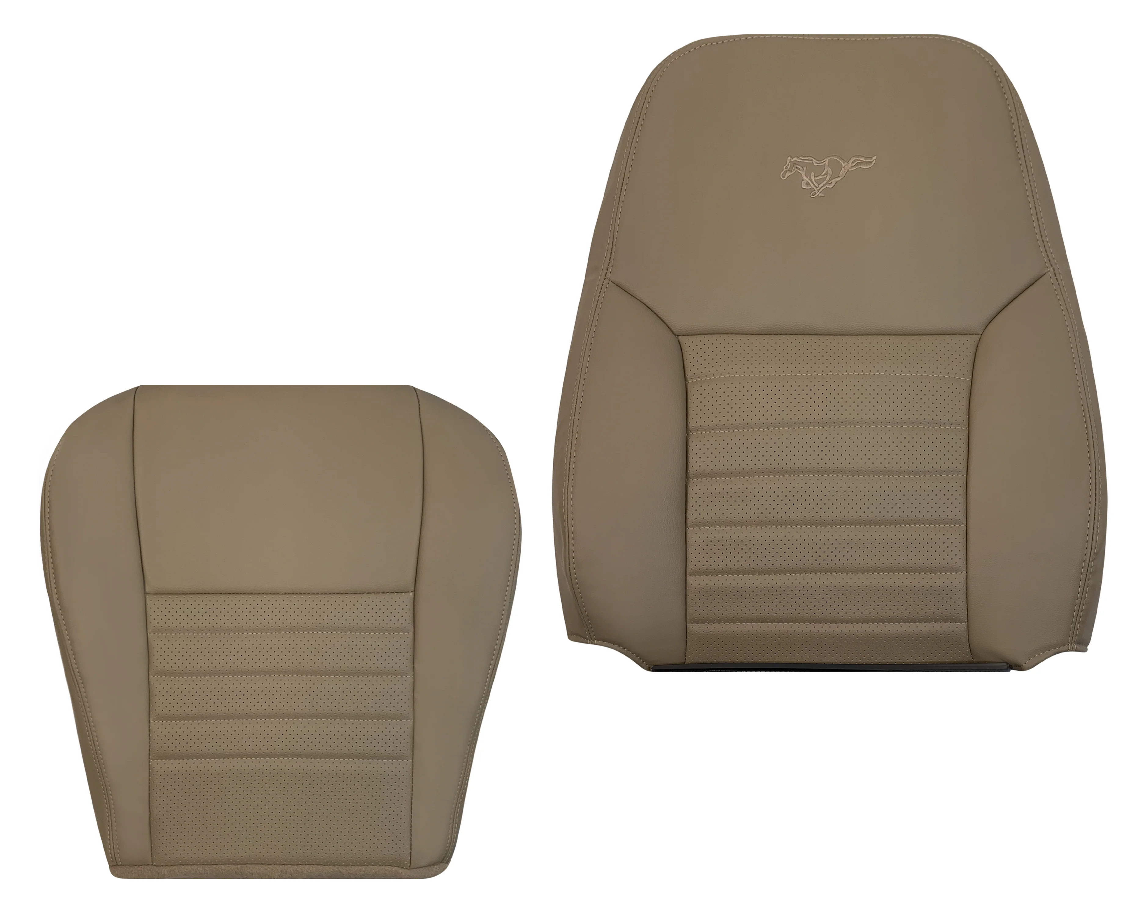 1999-2004 Ford Mustang GT V8 Replacement Cowhide Leather OR Synthetic Leather Seat Cover: Tan, Perforated - Image 23