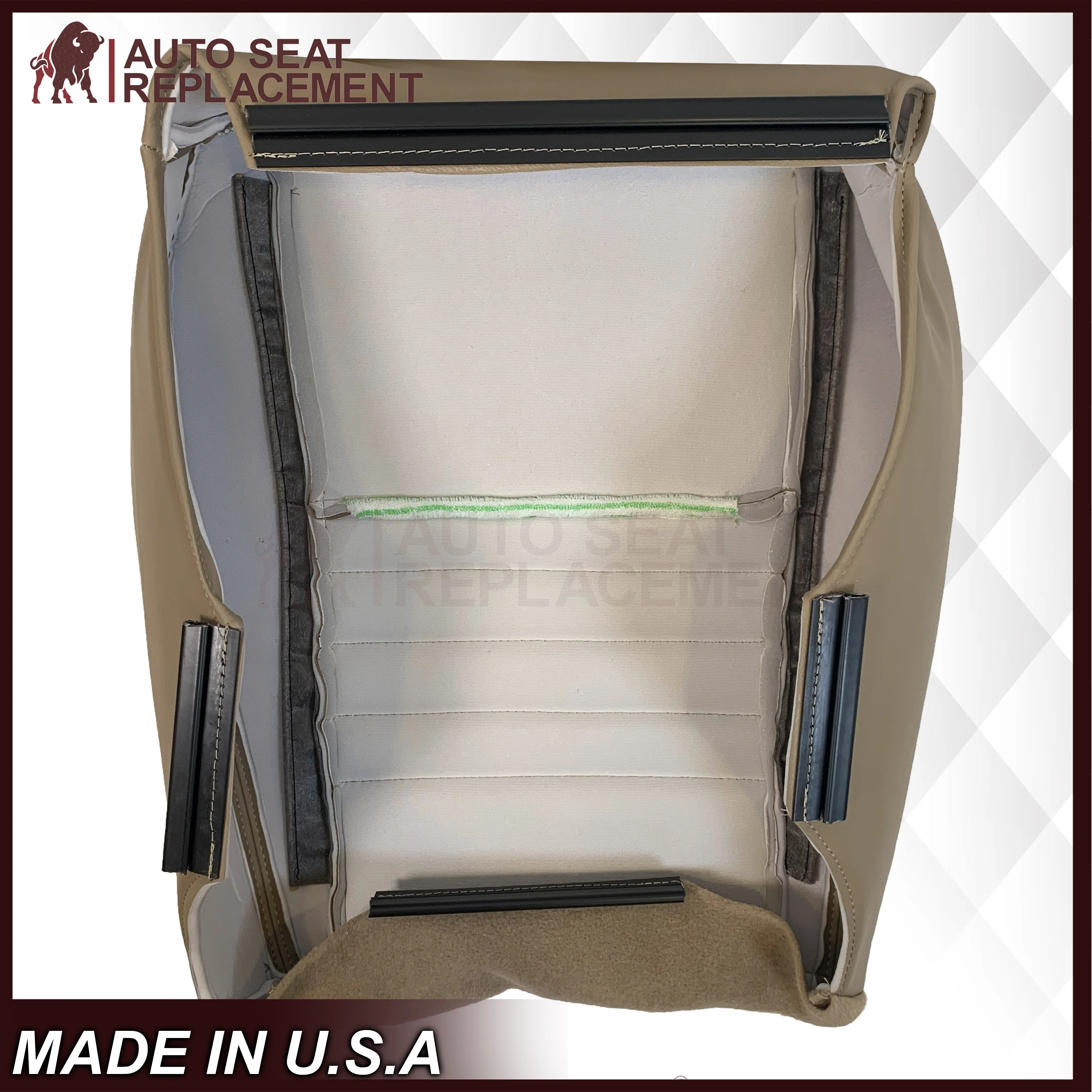 1999-2004 Ford Mustang GT V8 Replacement Cowhide Leather OR Synthetic Leather Seat Cover: Tan, Perforated - Image 28