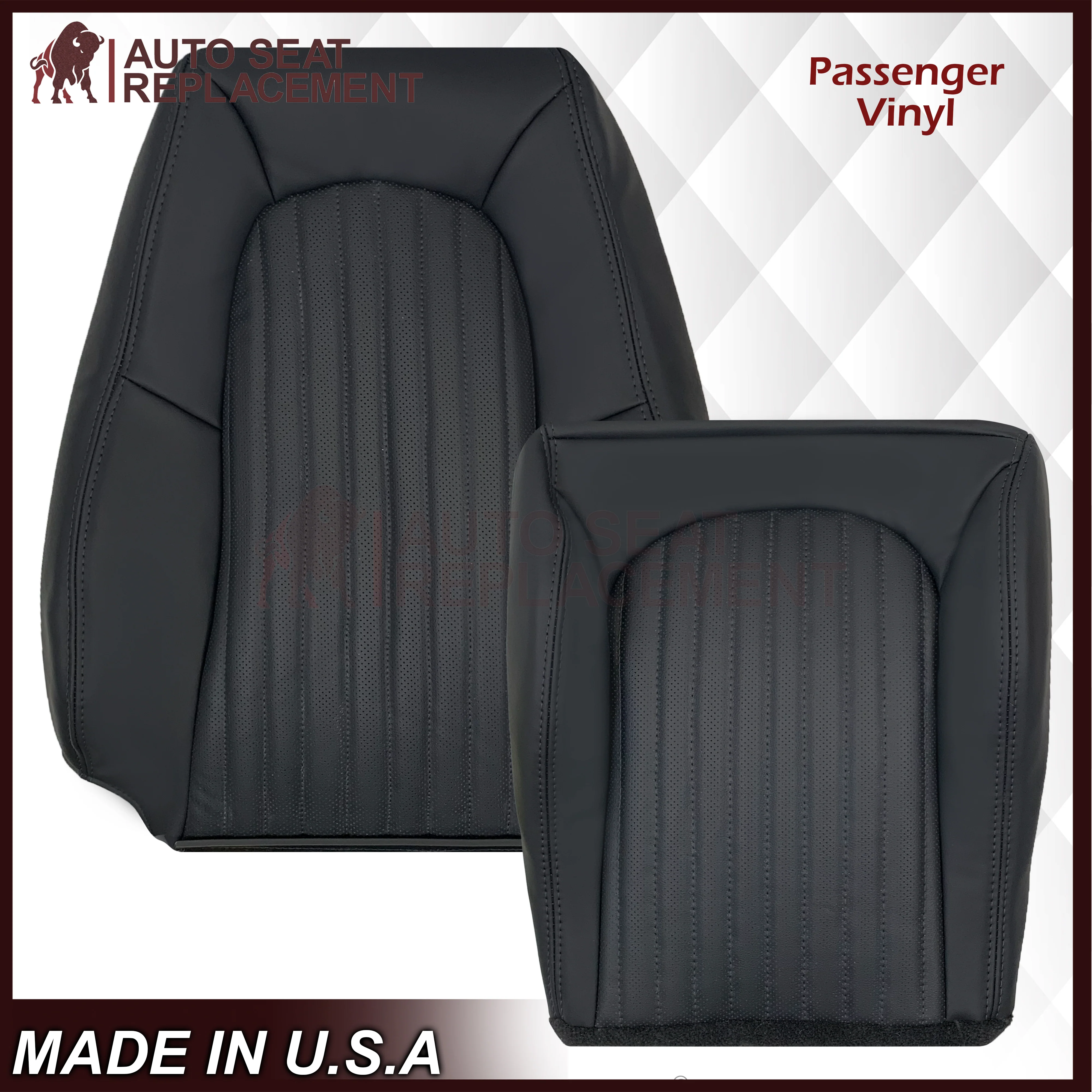 1999-2004 Ford Mustang V6/GT 2001 Bullitt Replacement Seat Covers In Ebony Black - Image 19