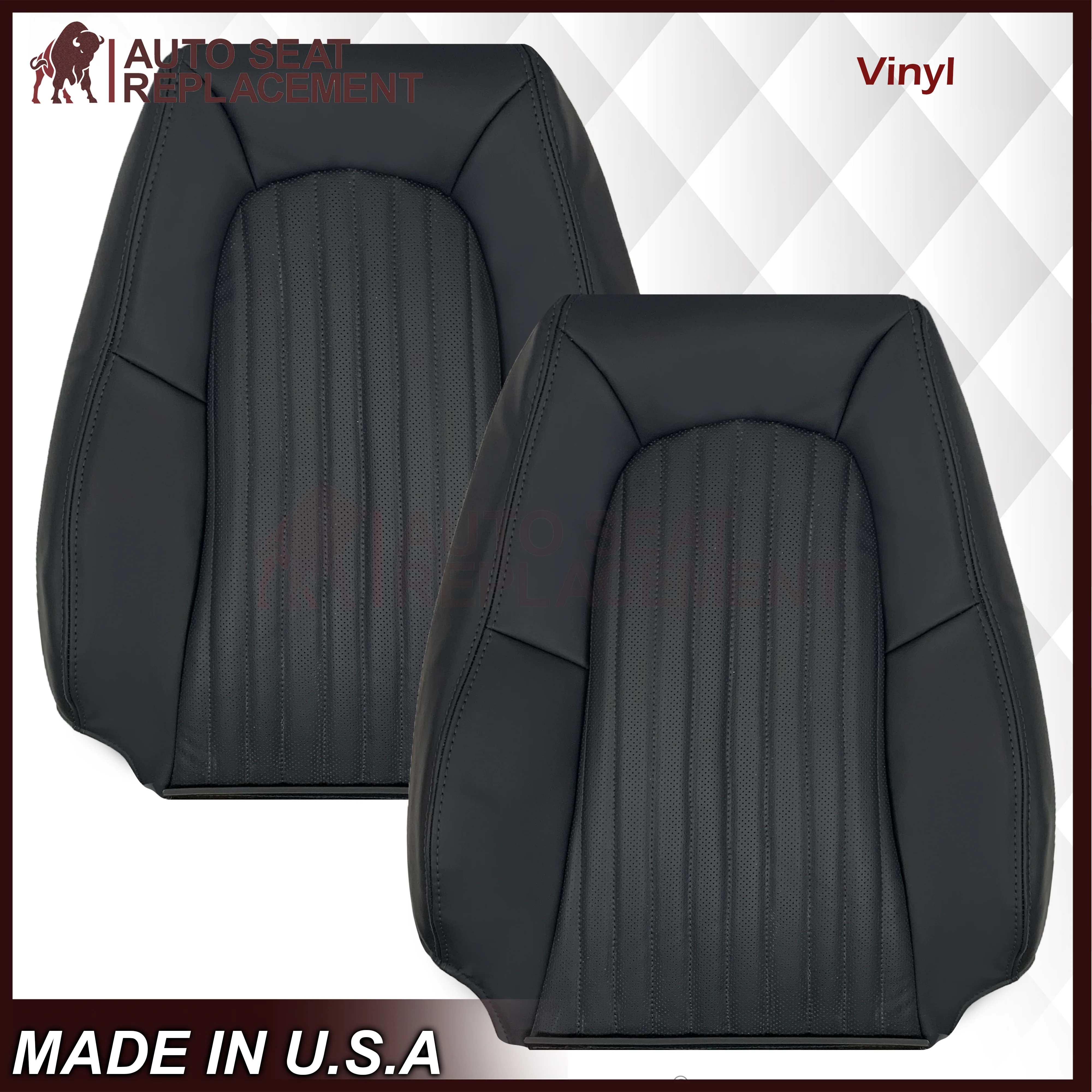 1999-2004 Ford Mustang V6/GT 2001 Bullitt Replacement Seat Covers In Ebony Black - Image 29