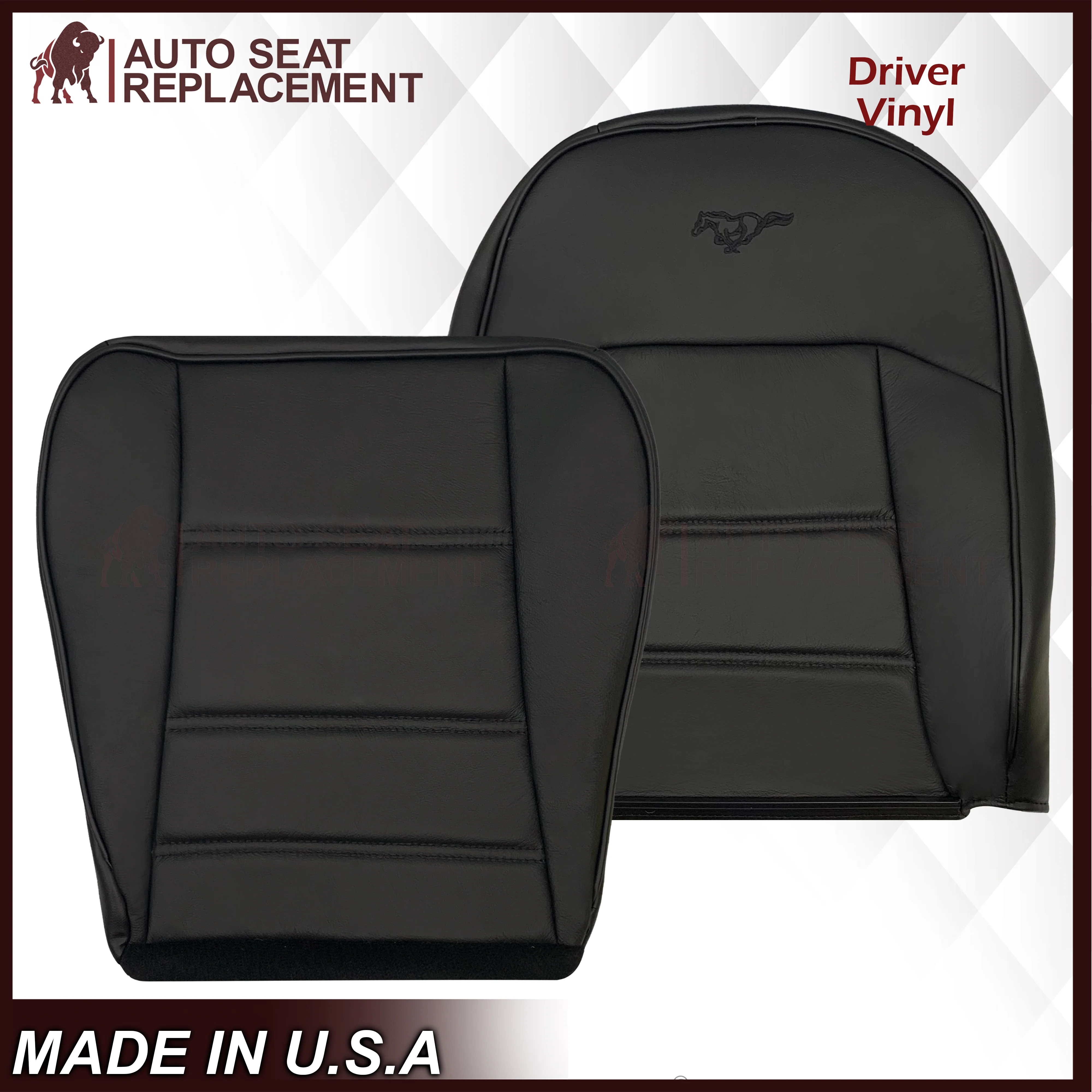1999-2004 Ford Mustang V6 Replacement Seat Cover in Ebony Black: Choose From Variation - Image 21