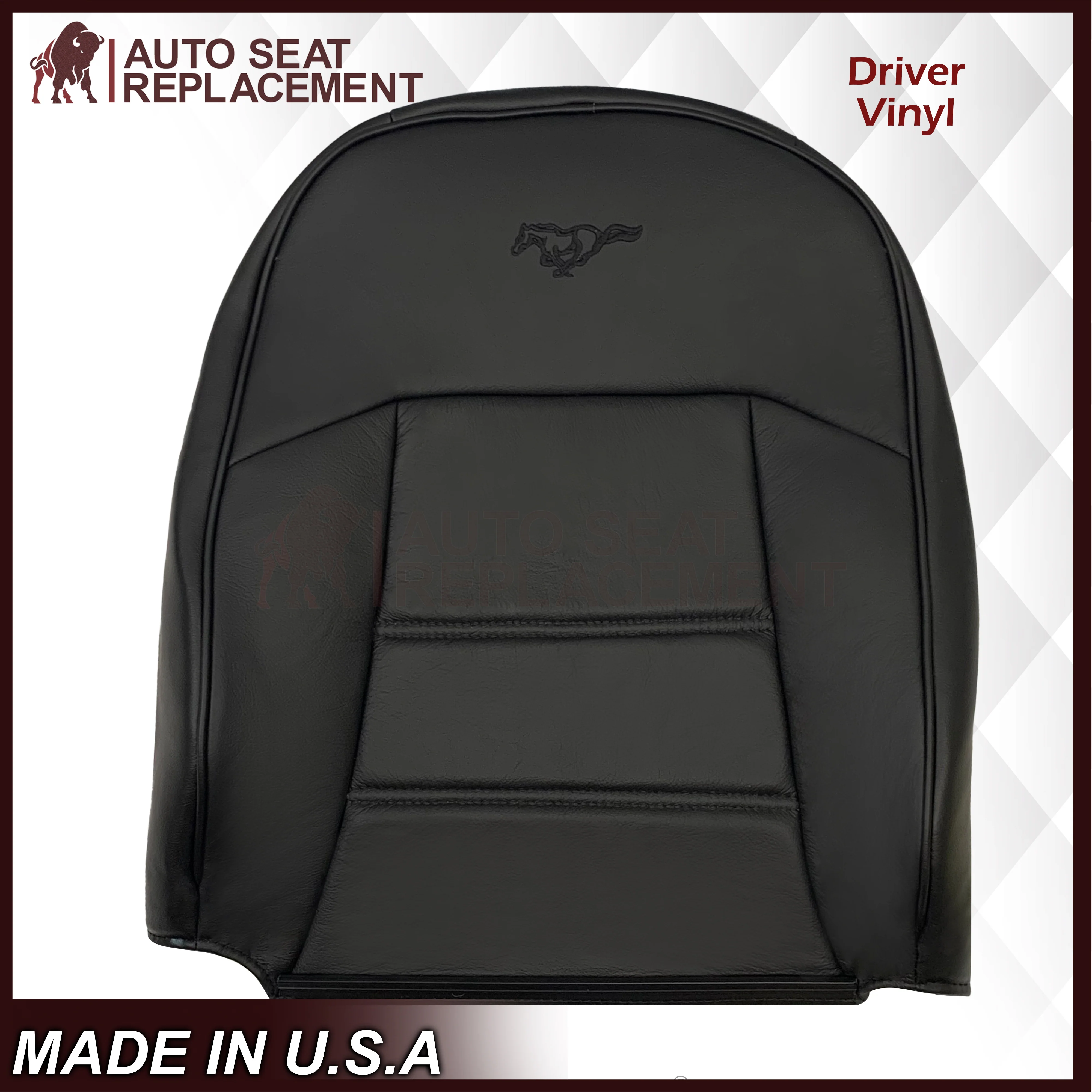 1999-2004 Ford Mustang V6 Replacement Seat Cover in Ebony Black: Choose From Variation - Image 25