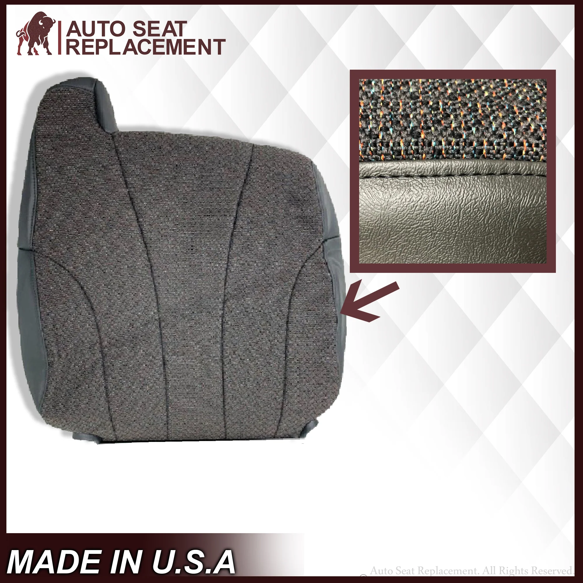 1999 to 2002 Chevy Silverado Cloth Replacement Seat Covers in Dark Gray - Image 12