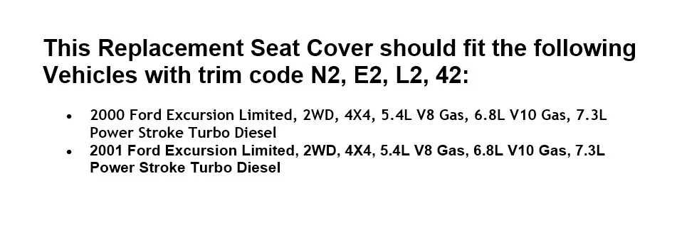 2000-2001 Ford Excursion Seat Cover in Gray: Choose From Variation - Image 10