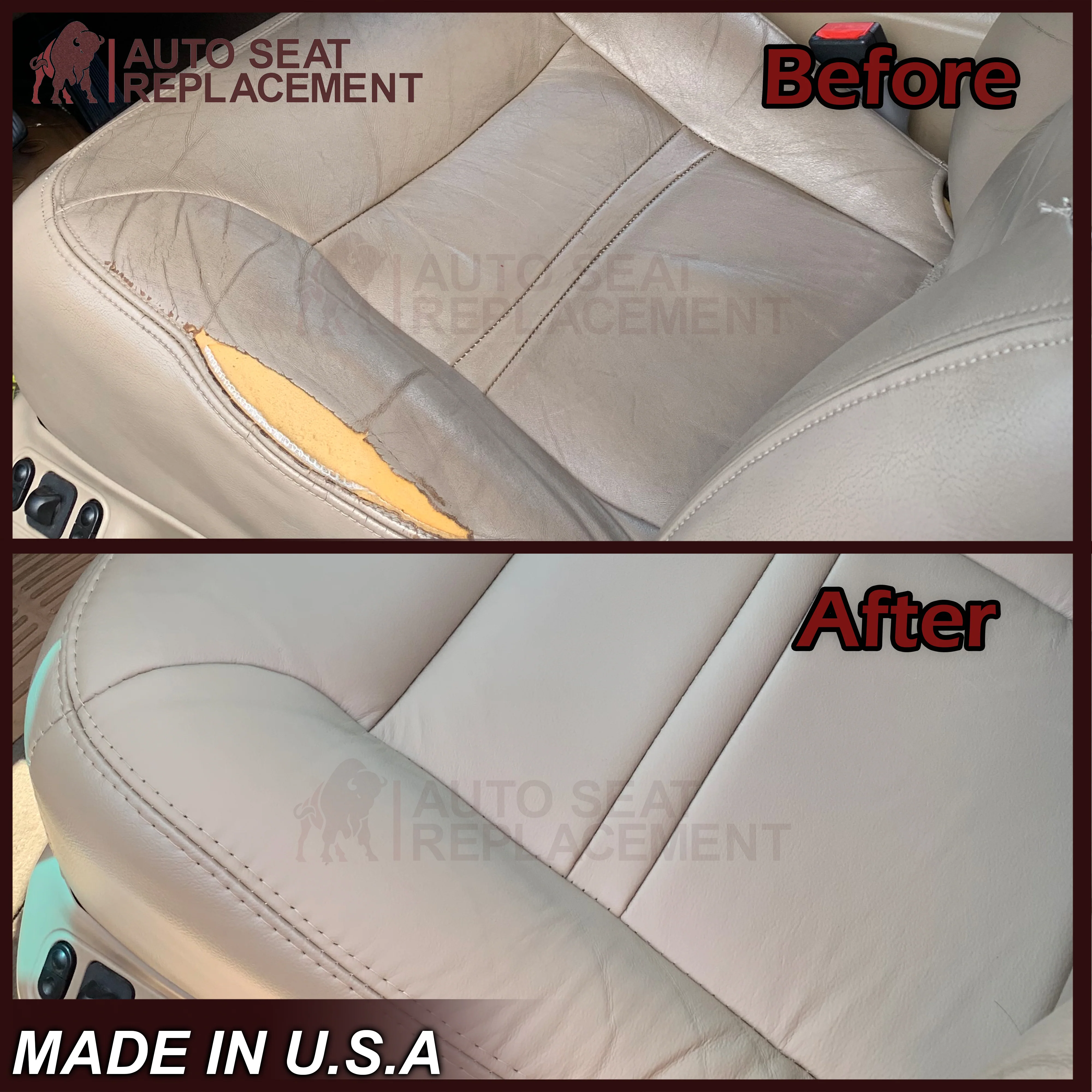 2000-2001 Ford Excursion Seat Cover in Tan: Choose From Variation - Image 21