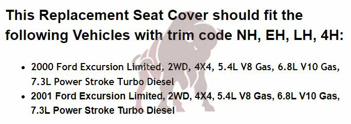 2000-2001 Ford Excursion Seat Cover in Tan: Choose From Variation - Image 3