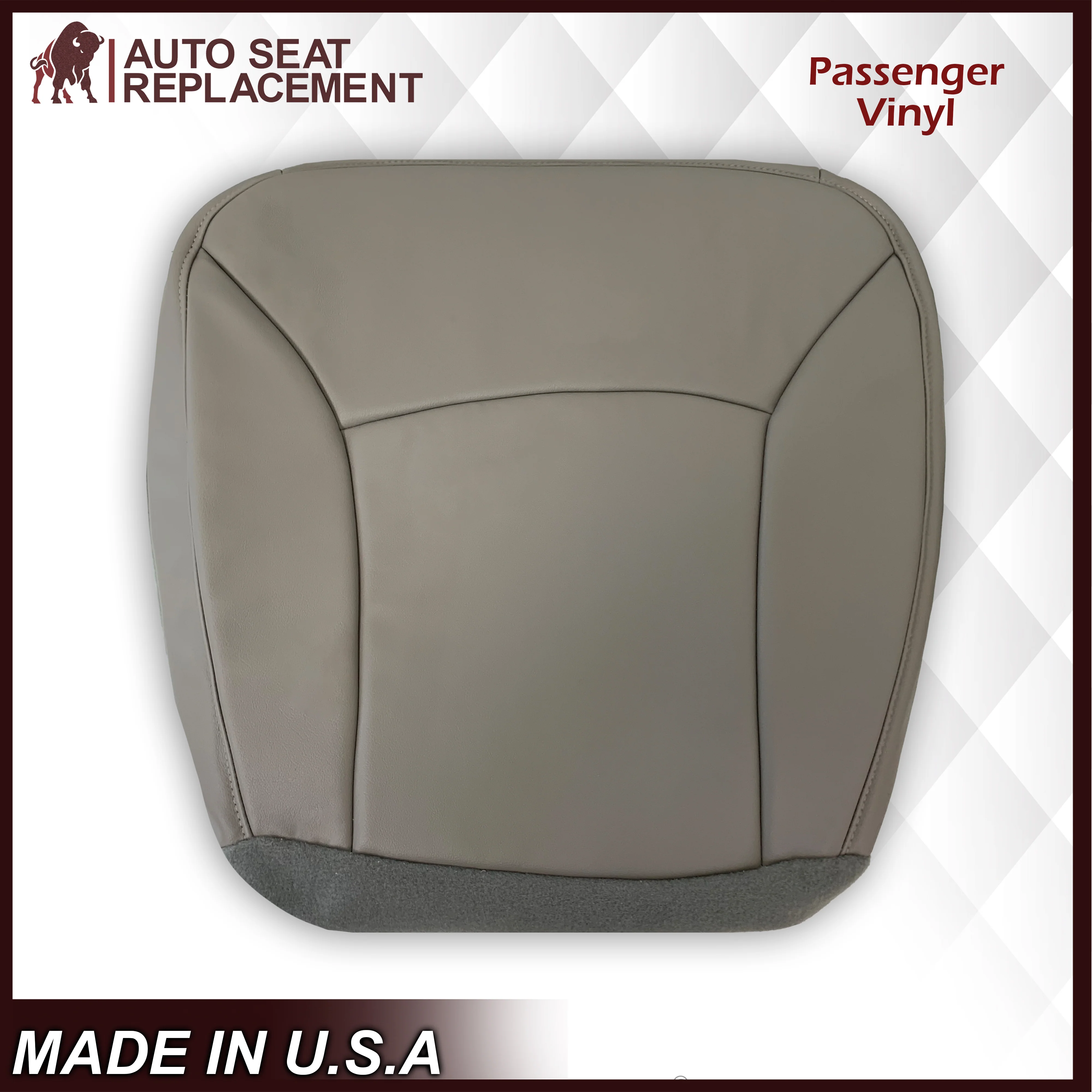 2000-2002 Ford E-Series Econoline Van E150 E250 E350 E450 Replacement Vinyl Seat Cover In SOLID Gray - Image 4