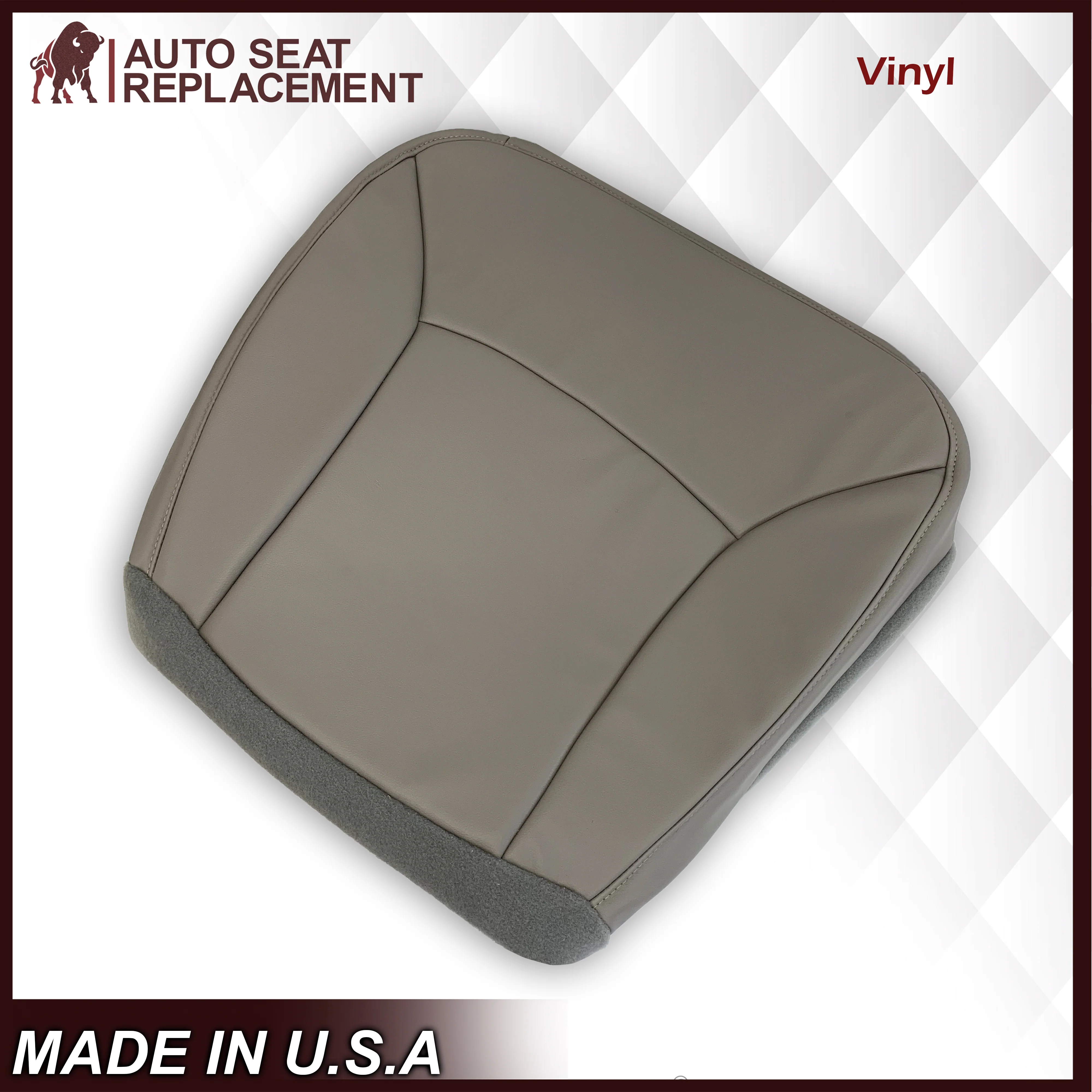 2000-2002 Ford E-Series Econoline Van E150 E250 E350 E450 Replacement Vinyl Seat Cover In SOLID Gray - Image 5