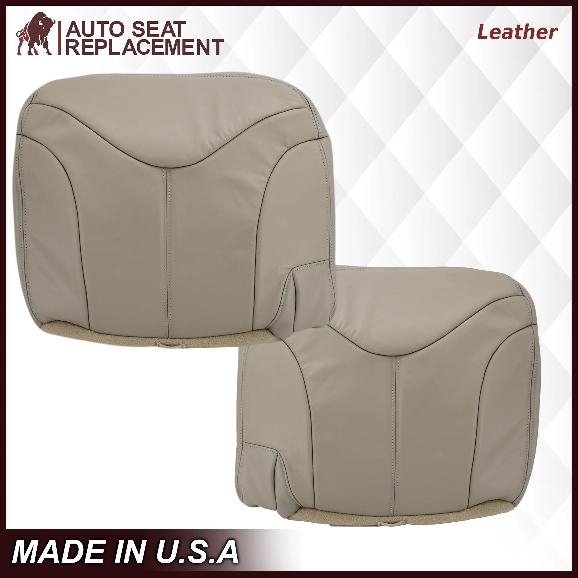 2000-2002 GMC Yukon XL 2nd Row Captain Seat 50/50 Seat Cover in Shale Tan: Choose From Variation - Image 9