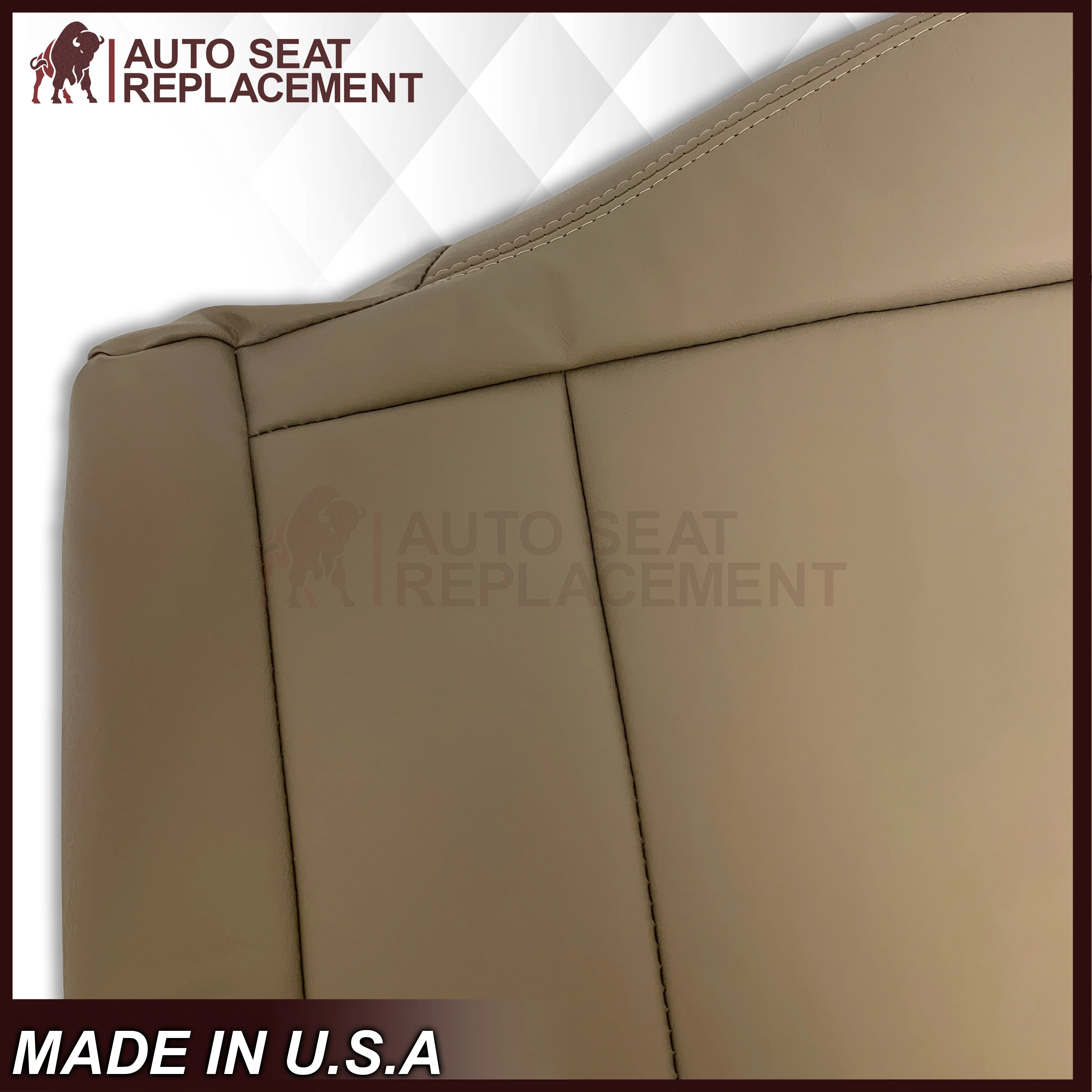 2001 - 2007 Toyota Sequoia Driver OR Passenger Side Top and Bottom Replacement Seat Covers In Tan: Choose your material - Image 15