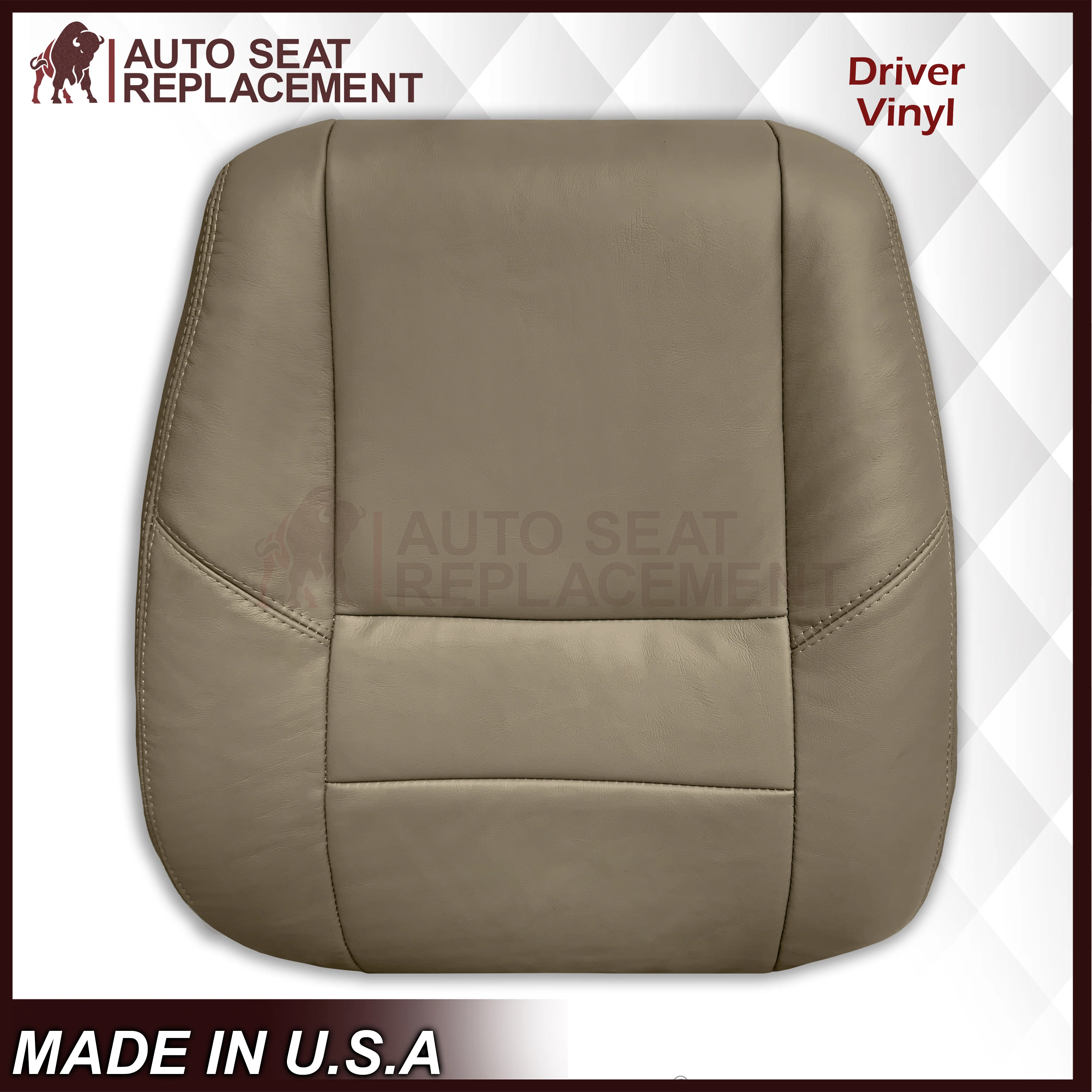 2001 - 2007 Toyota Sequoia Driver OR Passenger Side Top and Bottom Replacement Seat Covers In Tan: Choose your material - Image 24