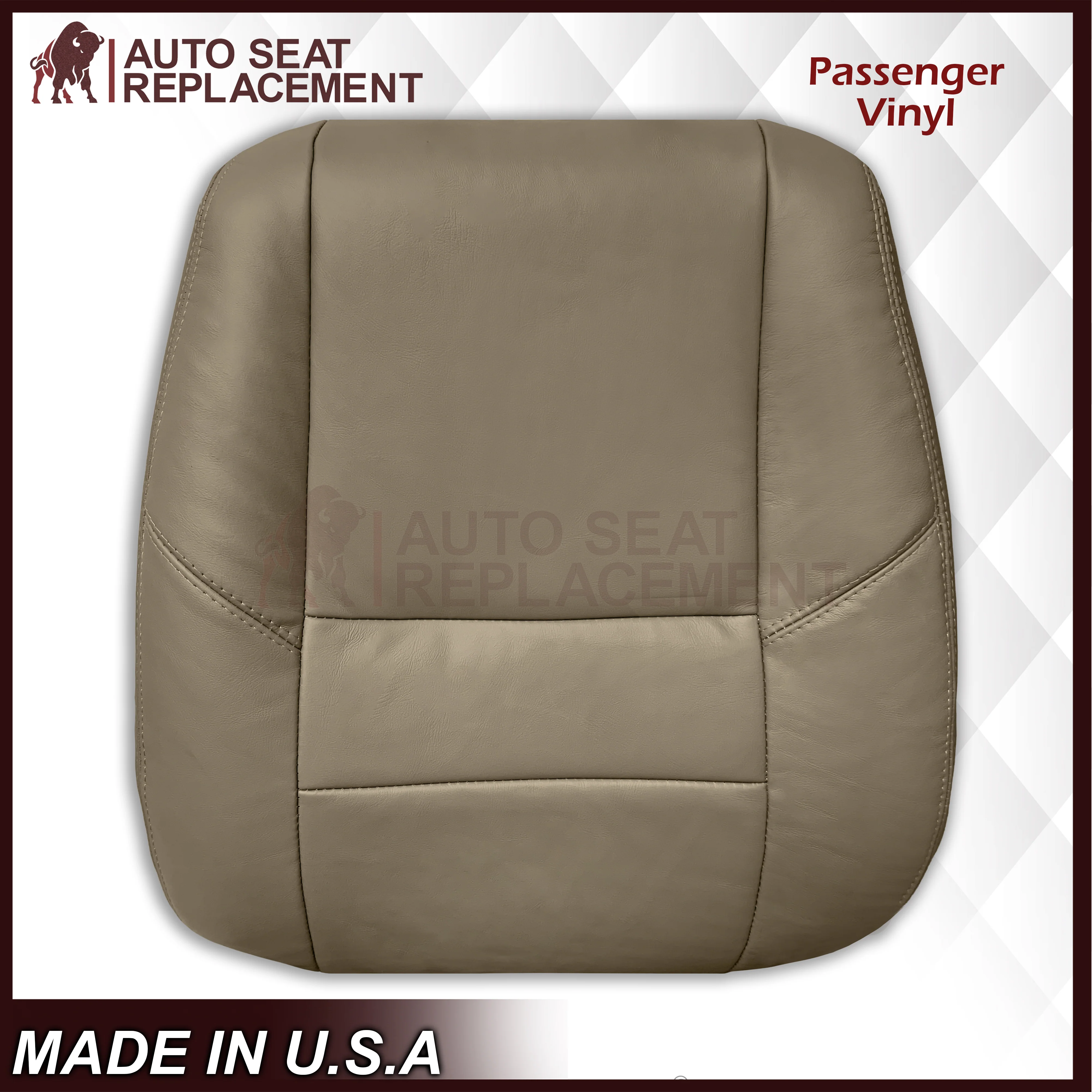 2001 - 2007 Toyota Sequoia Driver OR Passenger Side Top and Bottom Replacement Seat Covers In Tan: Choose your material - Image 28
