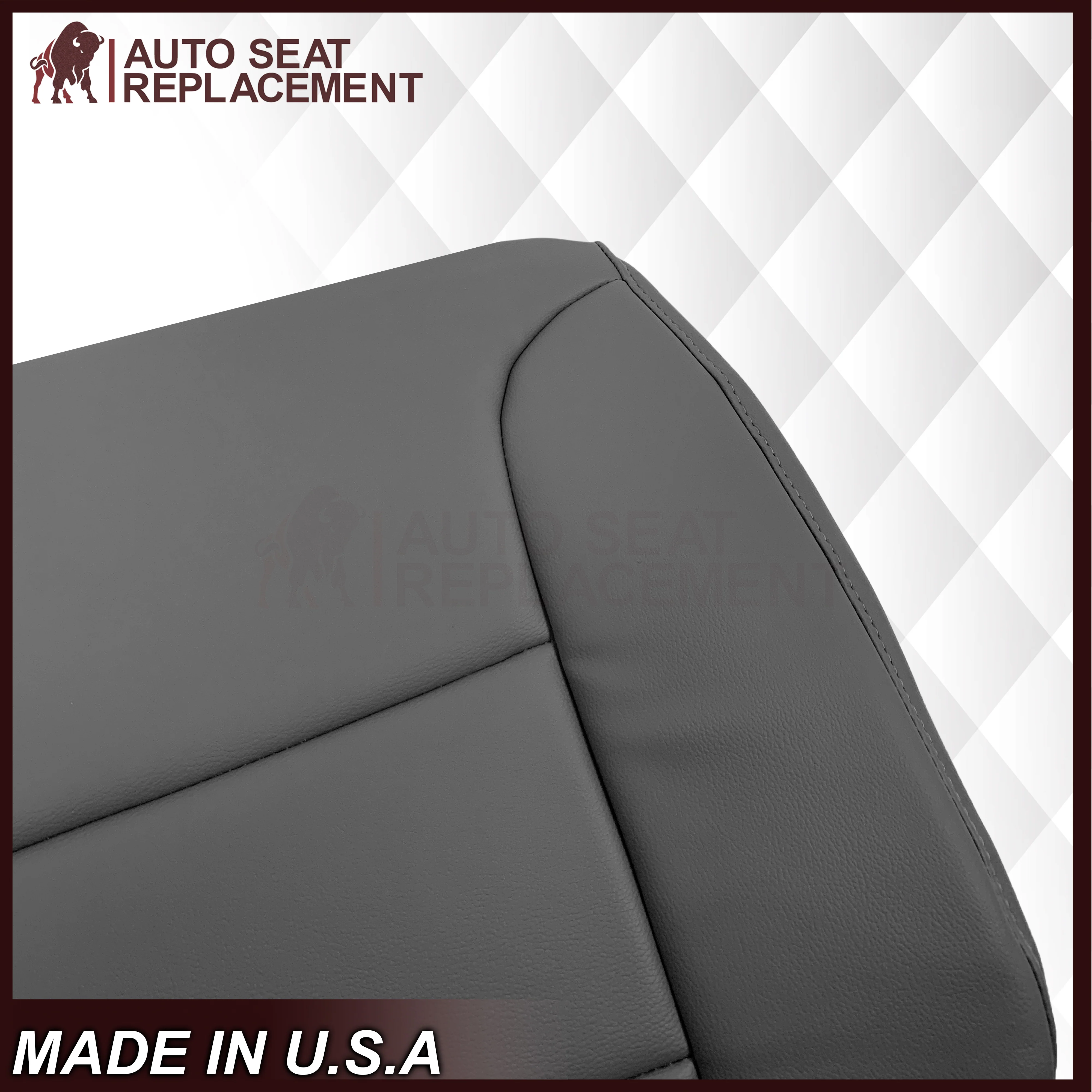 2000-2010 Ford F-650 F-750 Air Ride Heavy Duty Driver Side Bottom Replacement Seat Cover in Gray Vinyl - Image 7