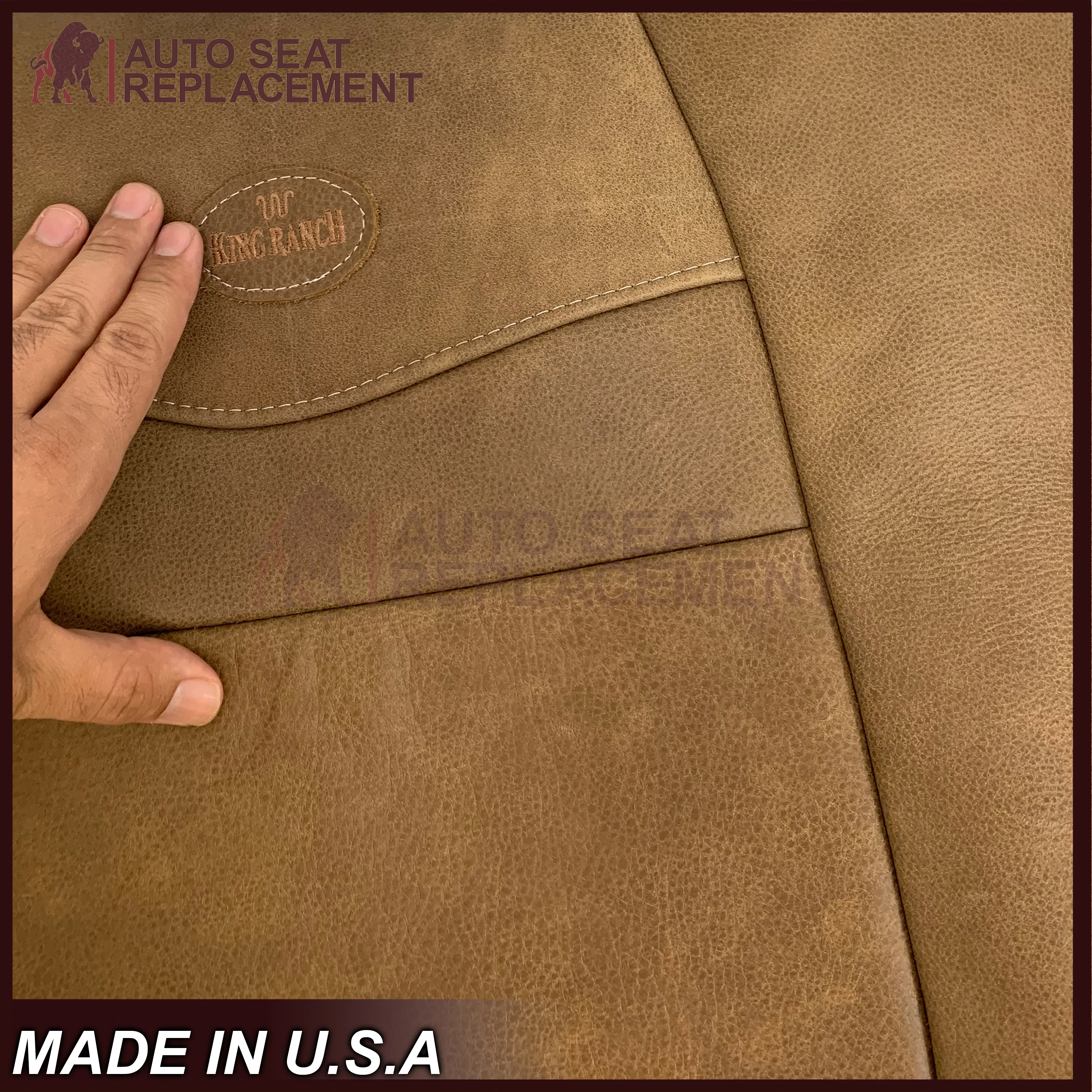 2001 2002 2003 Ford F150 King Ranch Raw Cowhide GENUINE LEATHER Seat Covers - Image 15