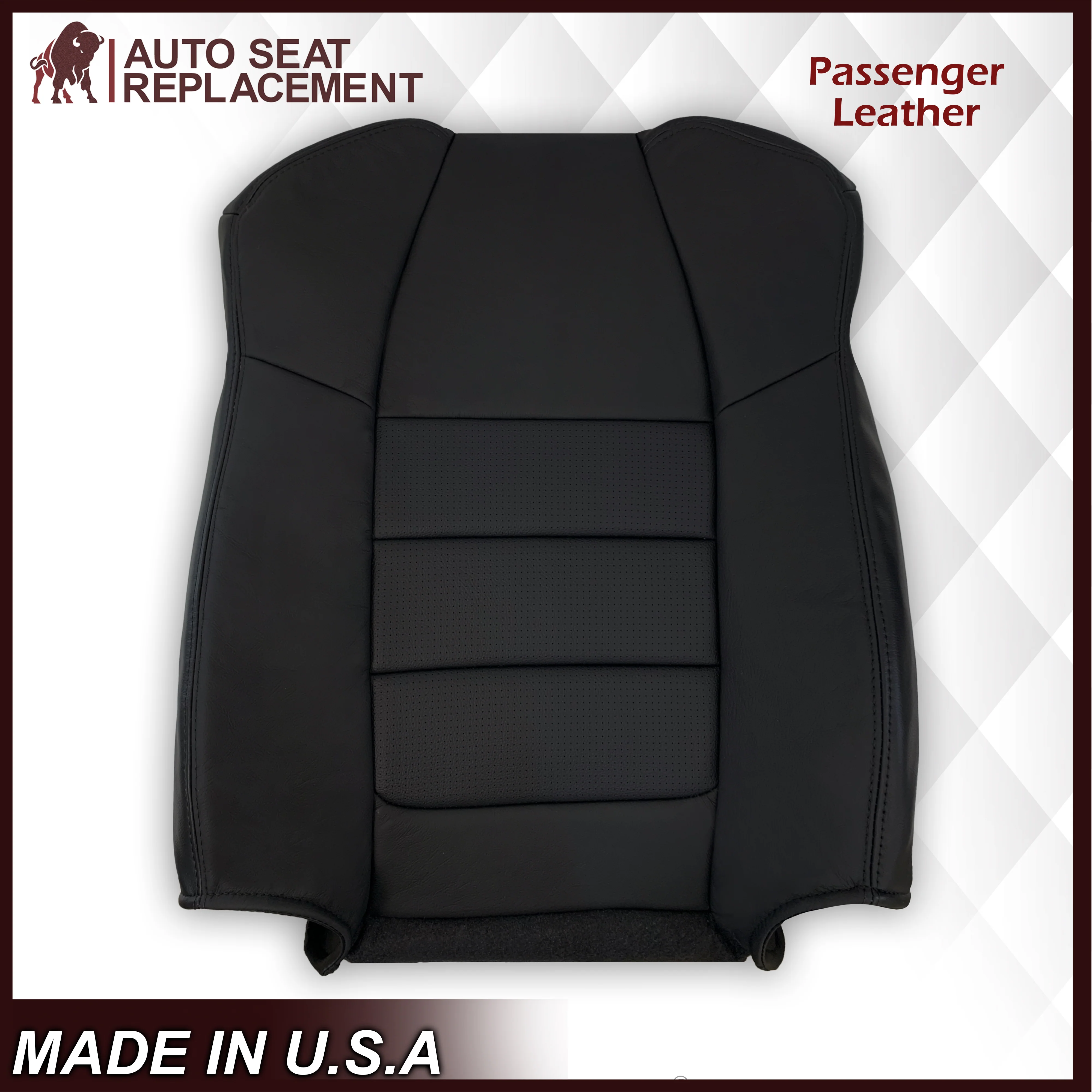 2001 2002 2003 Ford F350/F250 Lariat Extended Cab Perforated Seat Cover in Black: Choose Leather OR Vinyl - Image 22