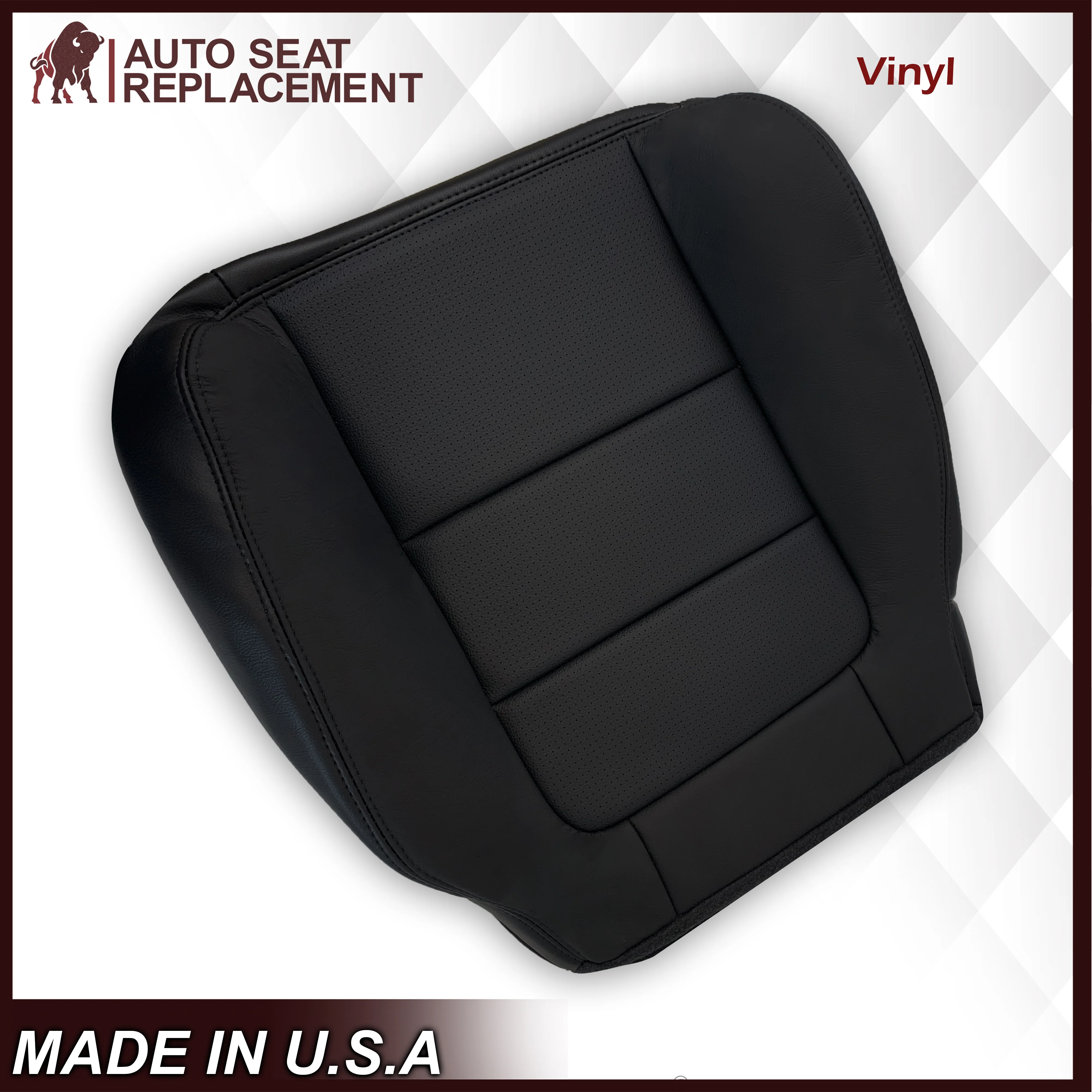 2001 2002 2003 Ford F350/F250 Lariat Extended Cab Perforated Seat Cover in Black: Choose Leather OR Vinyl - Image 9