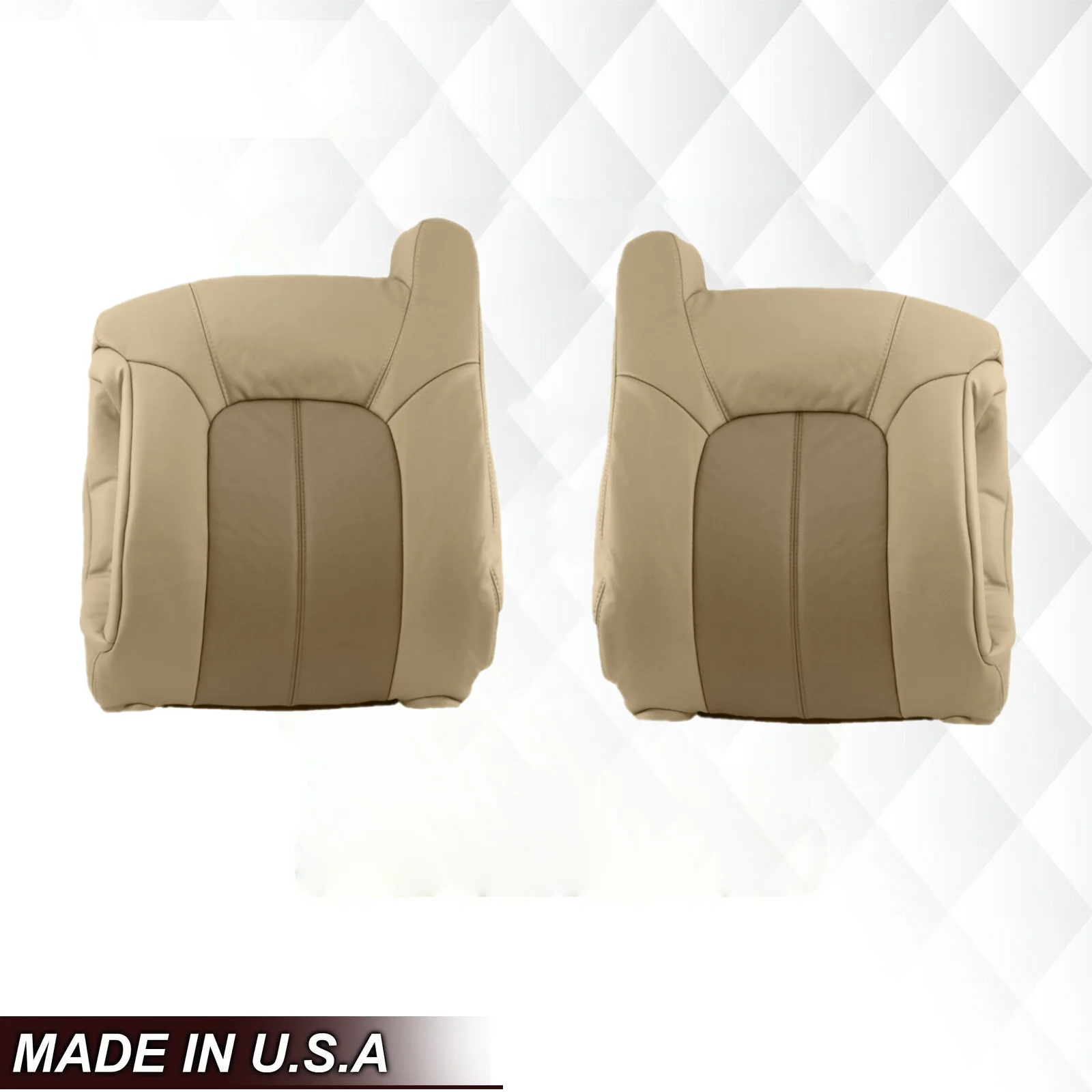 2001 2002 GMC Yukon Denali XL SLT SLE Leather Replacement Seat Cover 2 tone Tan: Choose From Variations - Image 12