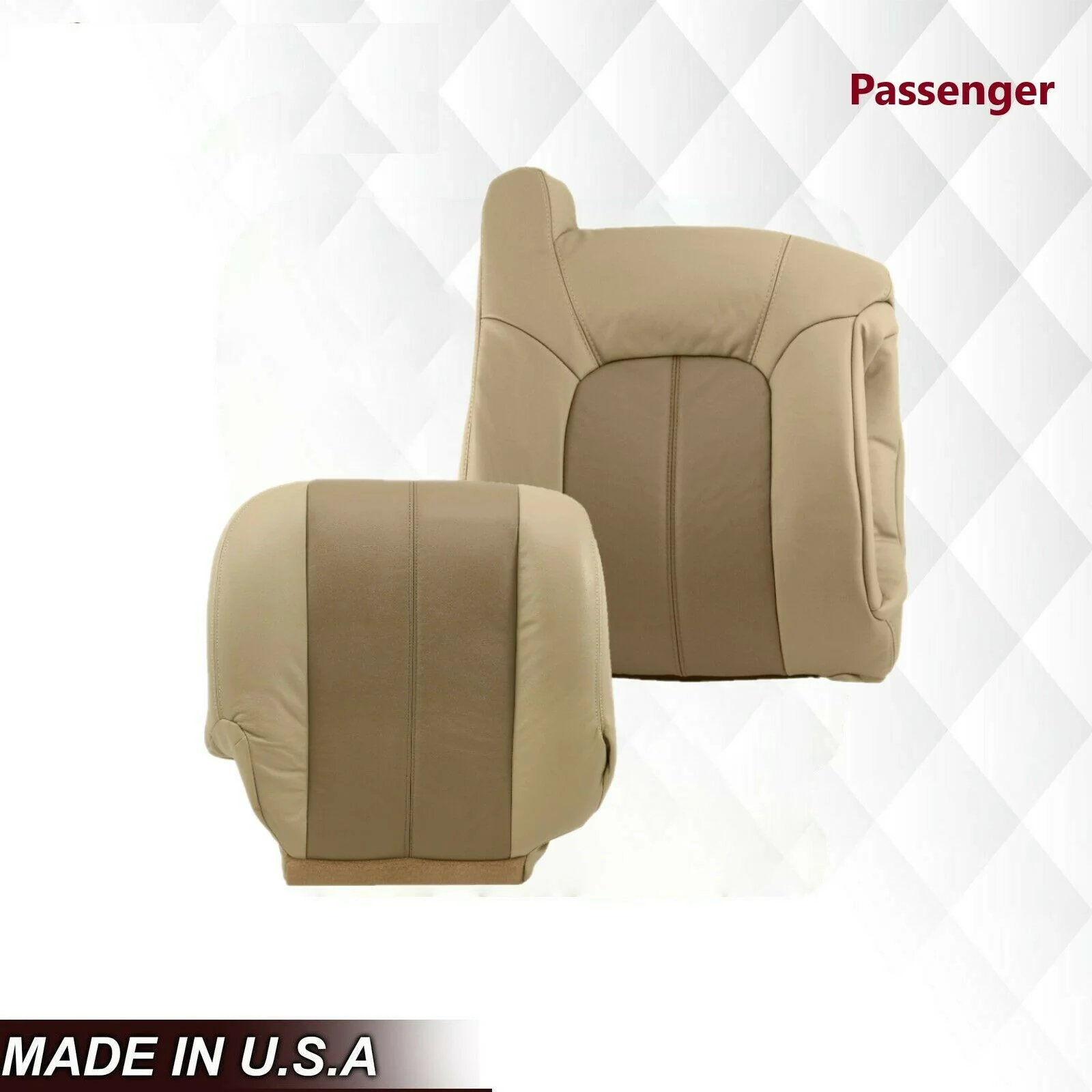 2001 2002 GMC Yukon Denali XL SLT SLE Leather Replacement Seat Cover 2 tone Tan: Choose From Variations - Image 13