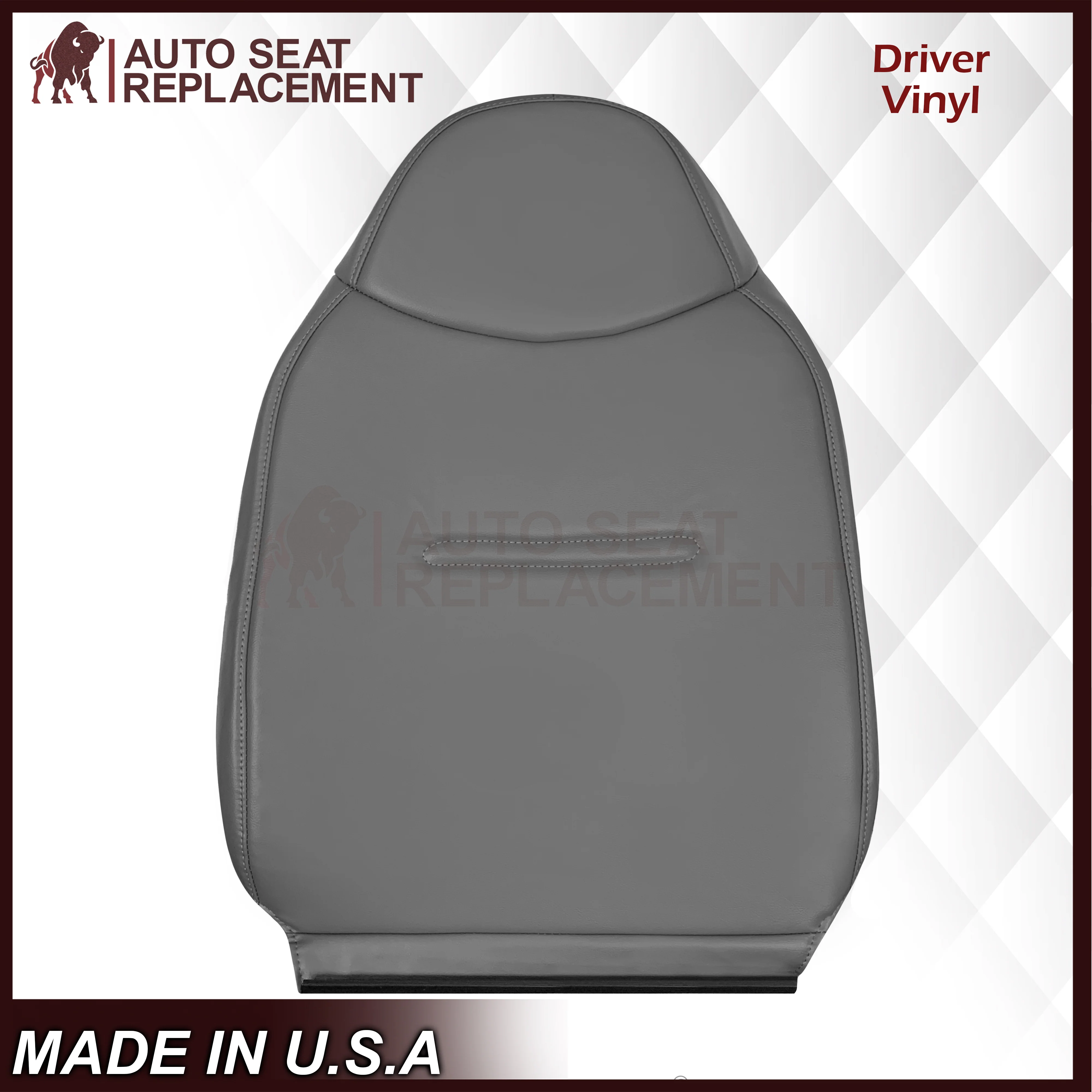 2001 - 2007 Ford F250 F350 F450 F550 Work Truck Super Duty XL Replacement Seat Covers in Gray Vinyl - Image 14