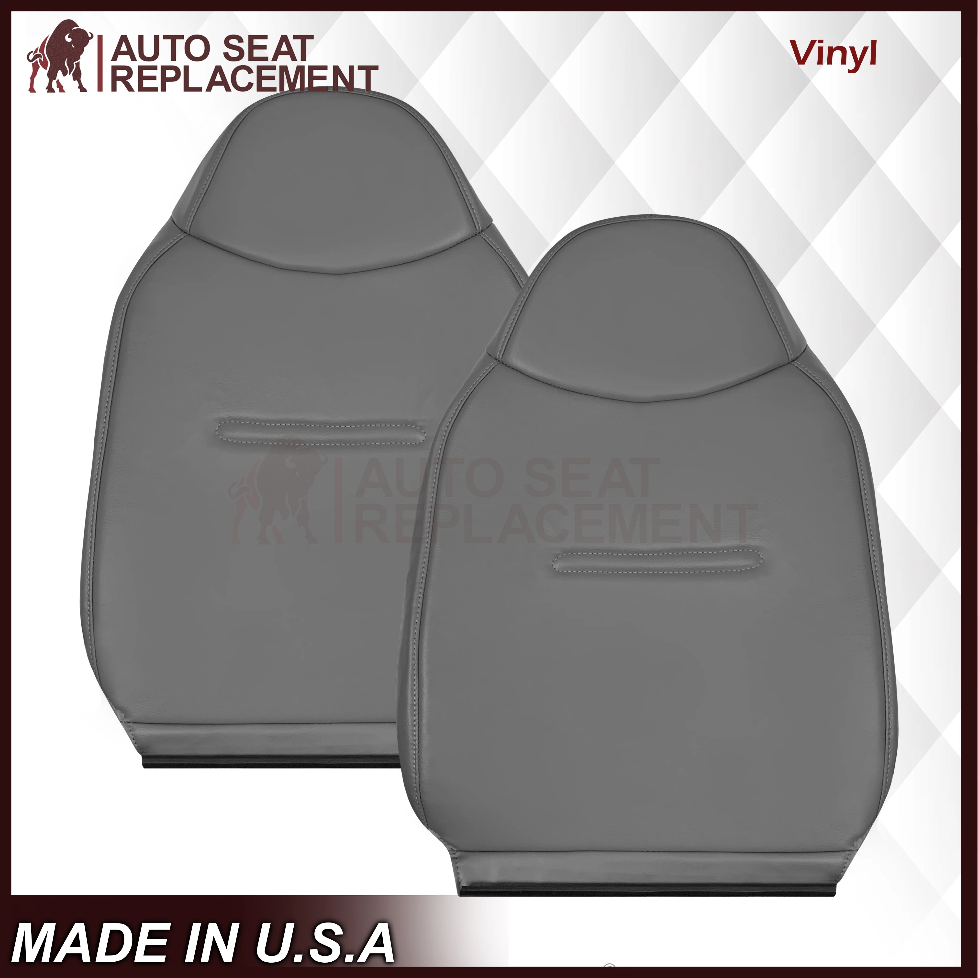 2001 - 2007 Ford F250 F350 F450 F550 Work Truck Super Duty XL Replacement Seat Covers in Gray Vinyl - Image 17