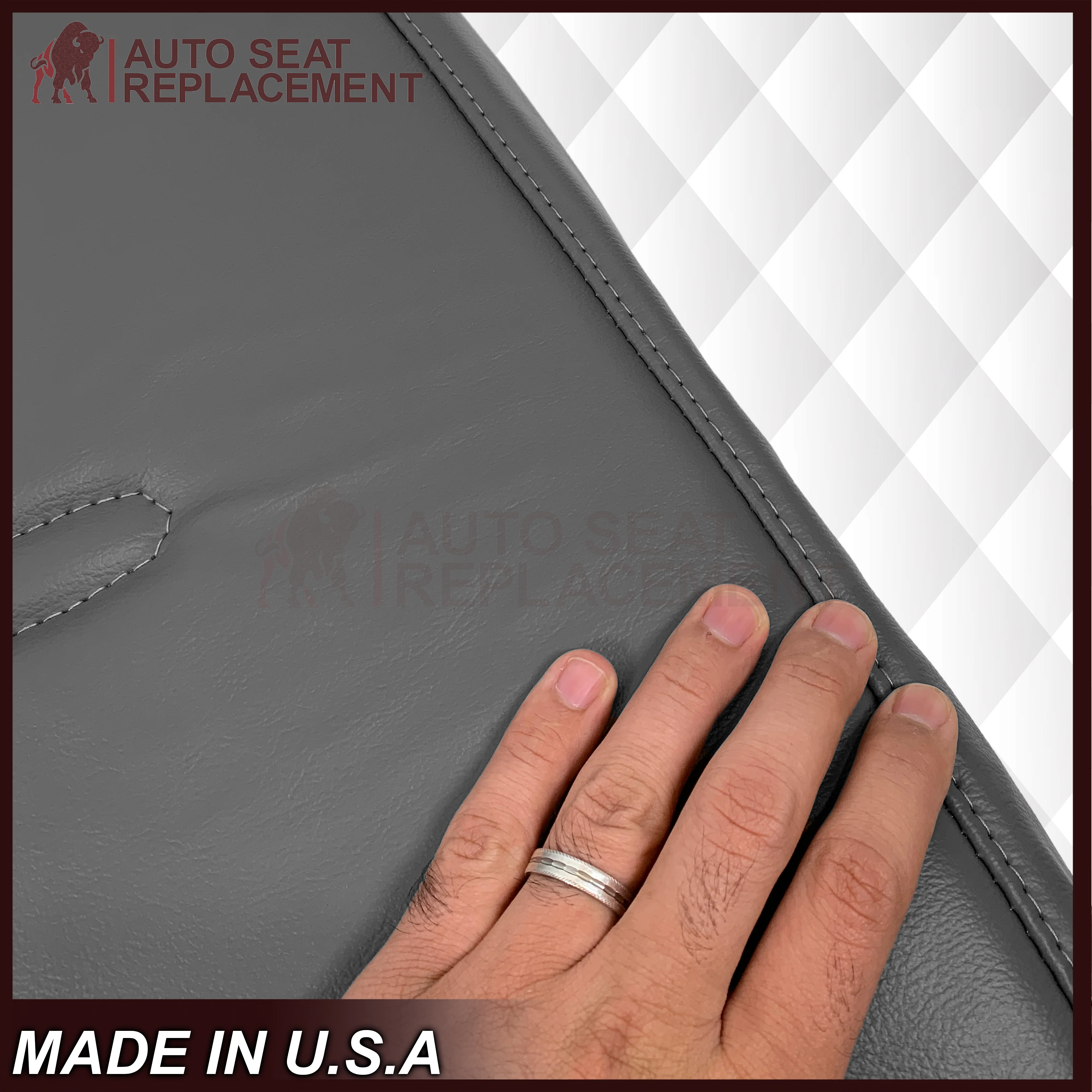 2001 - 2007 Ford F250 F350 F450 F550 Work Truck Super Duty XL Replacement Seat Covers in Gray Vinyl - Image 20